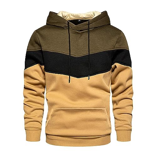 Men Hoodies Pullover Casual Long Sleeve Hooded Sweatshirts Drawstring Fall Hoodies Pullover Tops with Pockets