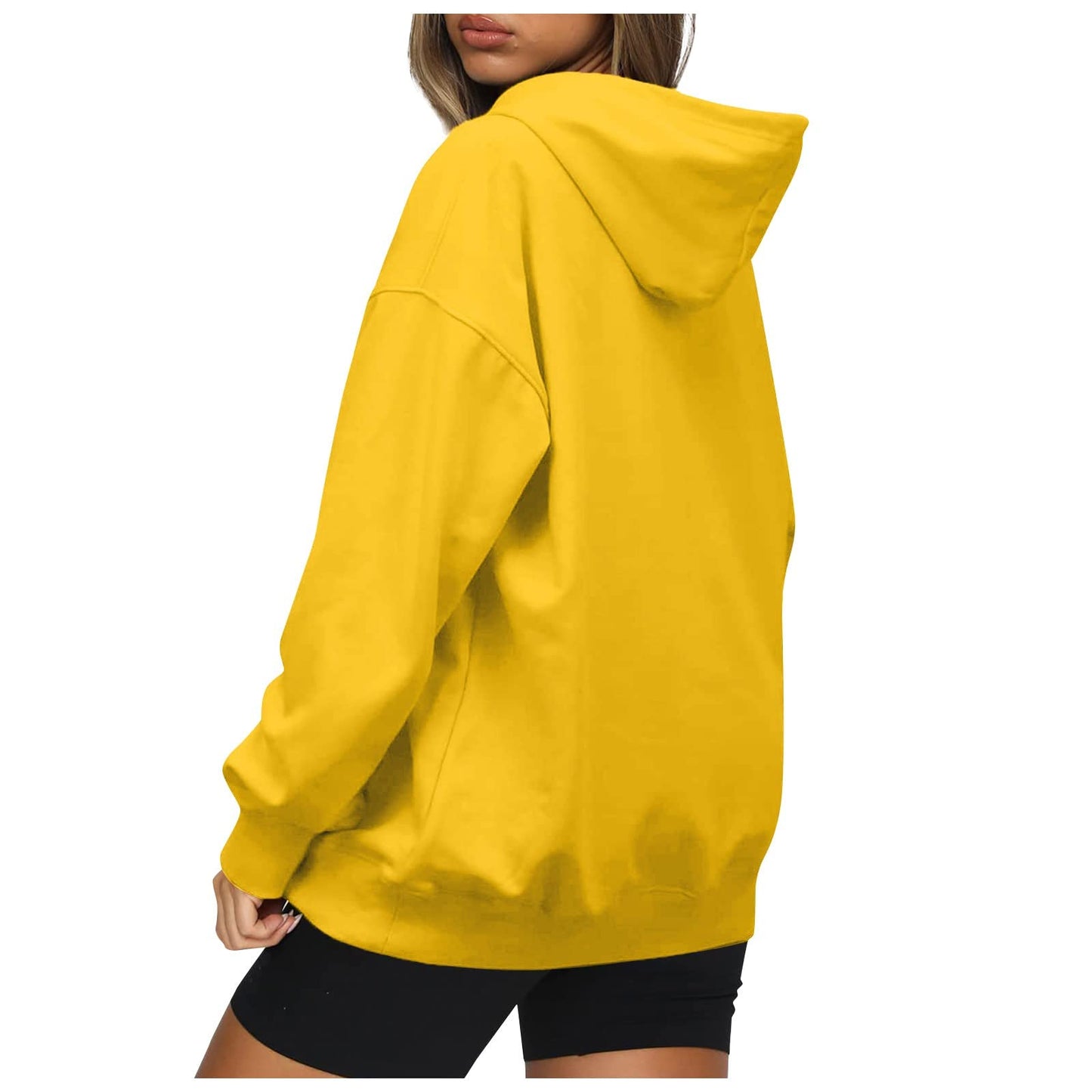 Women's Casual Hoodies Long Sleeve Lightweight Solid Pullover Tops Loose Fall Winter Sweatshirt with Pocket