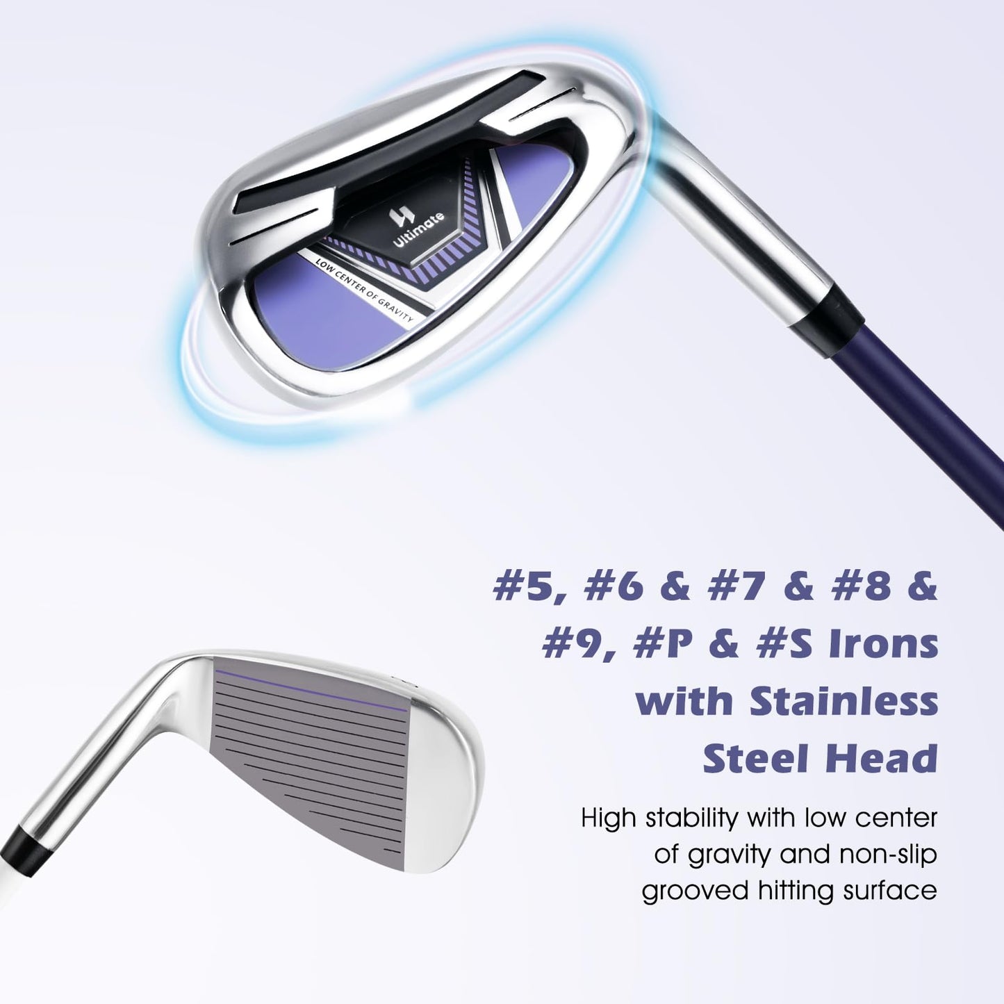 Tangkula 12 Pieces Women’s Complete Golf Club Set Right Hand, Golf Club Package Set with 460CC #1 Driver & #3 Fairway & #5 Hybrid & #5/#6/#7/#8/#9/#P/#S Irons, Putter, Portable Golf Cart Bag
