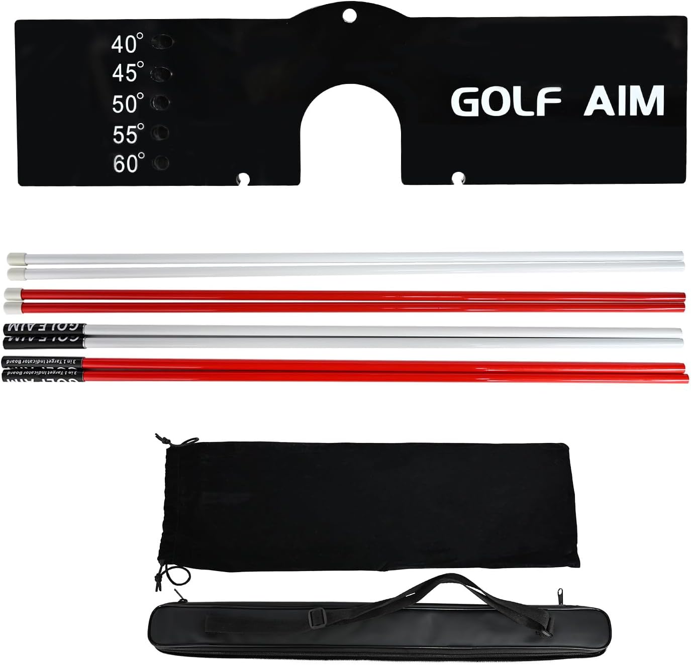 3.0 Golf Swing Training Aid with 8 Alignment Sticks, Golf Putting Practice Tool with 5 Angles, Position Training Aid for Proper Ball Path and Swing Plane, Indoor Outdoor