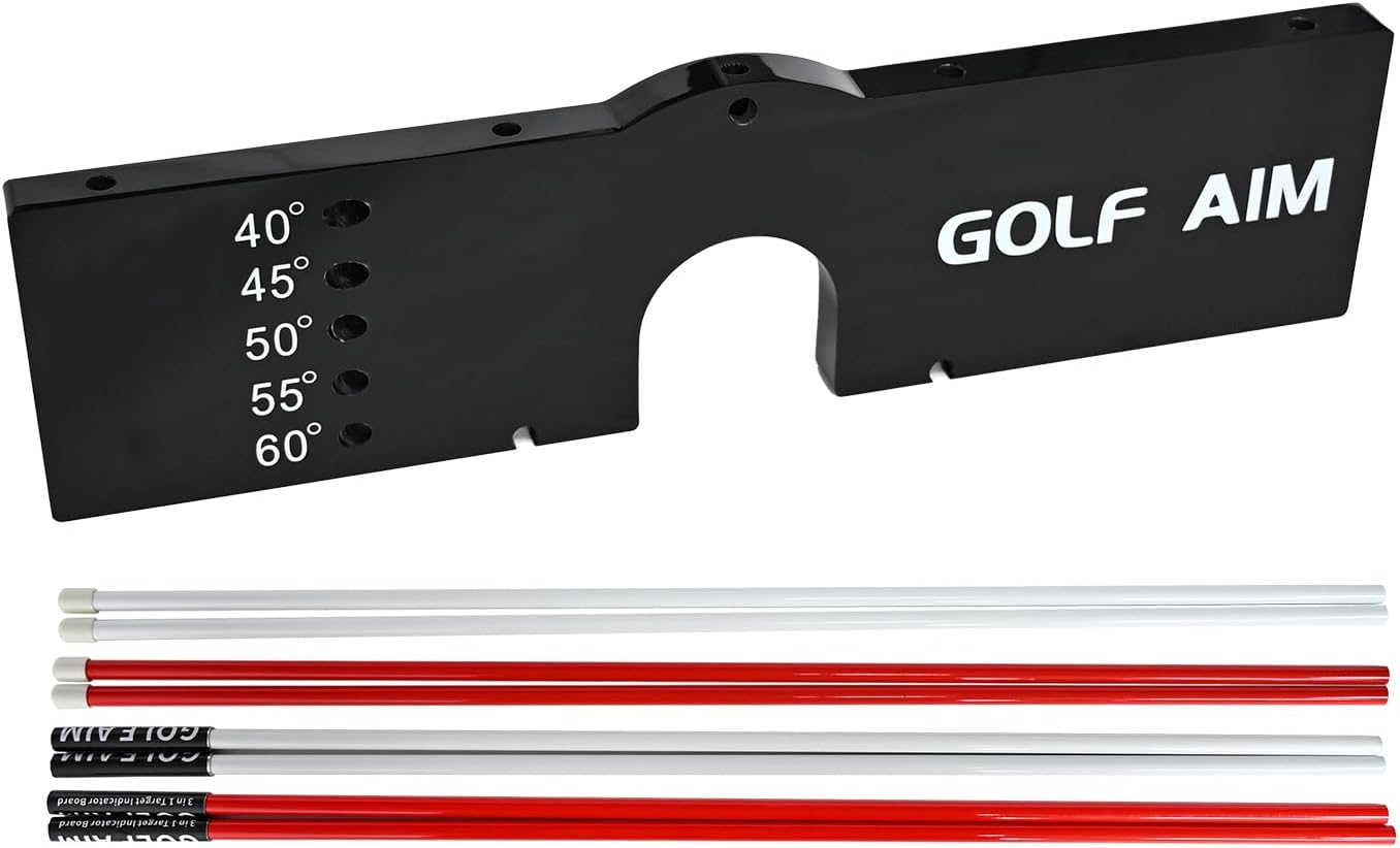 3.0 Golf Swing Training Aid with 8 Alignment Sticks, Golf Putting Practice Tool with 5 Angles, Position Training Aid for Proper Ball Path and Swing Plane, Indoor Outdoor