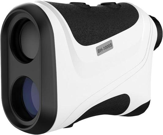 MOESAPU Range Finder Golf with Slope, 1200 Yards Laser Rangefinder with Tripod Mount Hole, 7X Magnification Flag Lock for Hunting, Distance Laser Measurment Rangefinder Accessories, White