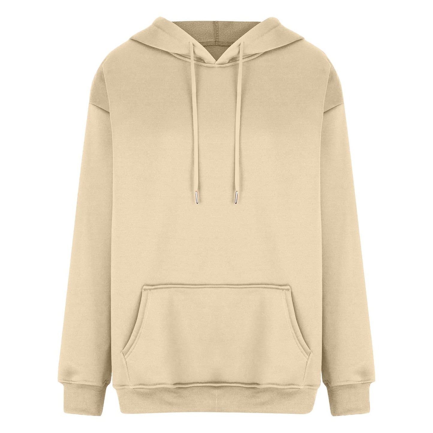 Women's Casual Hoodies Long Sleeve Lightweight Solid Pullover Tops Loose Fall Winter Sweatshirt with Pocket