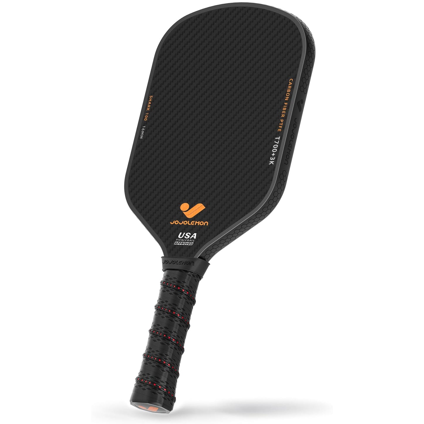 Pickleball Paddles, Carbon Fiber Pickleball Paddle with a 16mm Shark Power Polymer Core, The Pickleball Rackets Designed for Ultimate Spin & Consistency
