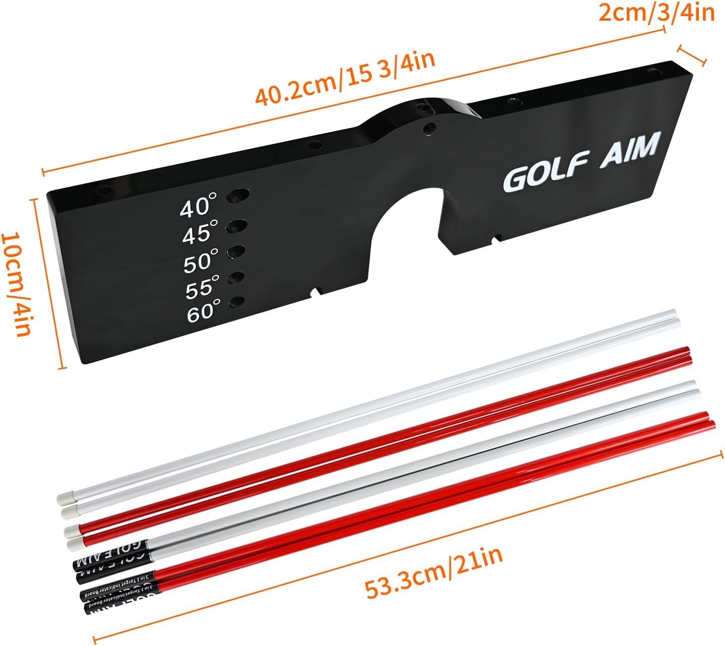 3.0 Golf Swing Training Aid with 8 Alignment Sticks, Golf Putting Practice Tool with 5 Angles, Position Training Aid for Proper Ball Path and Swing Plane, Indoor Outdoor