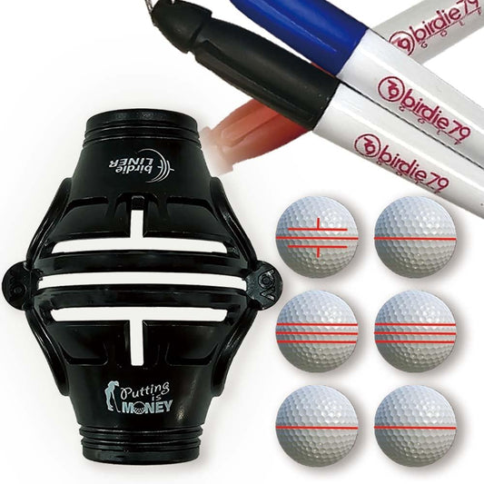 Budget-Friendly Natural Liner Golf Ball Marker - 360° Triple-Line Stencil with 3ea Marker Pens