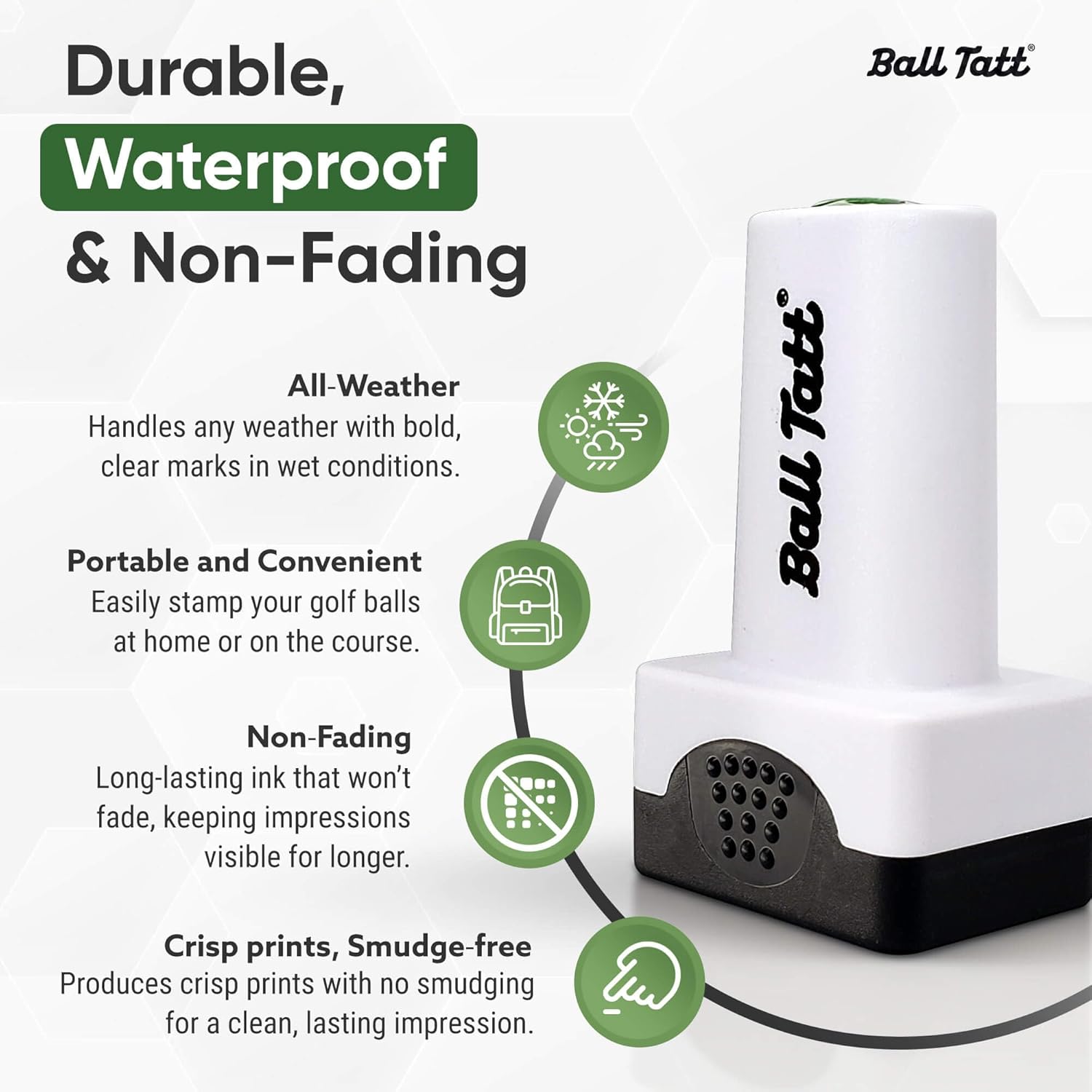 Golf Ball Stamp - Self-Inking Marker - Quick-Dry Permanent Marking Tool, No Leaks or Refills, Reusable & Waterproof Golfing Stamper - Ideal Gift for Golfers, Dads, (Animals and Plants)