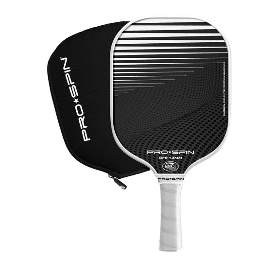 PRO SPIN Pickleball Paddles - USAPA-Approved Graphite Carbon Friction Surface Paddle - Set of 2 has Indoor/Outdoor Balls, Bag for Equipment & Accessories - Pickle Ball Gift for Women, Men, Kids