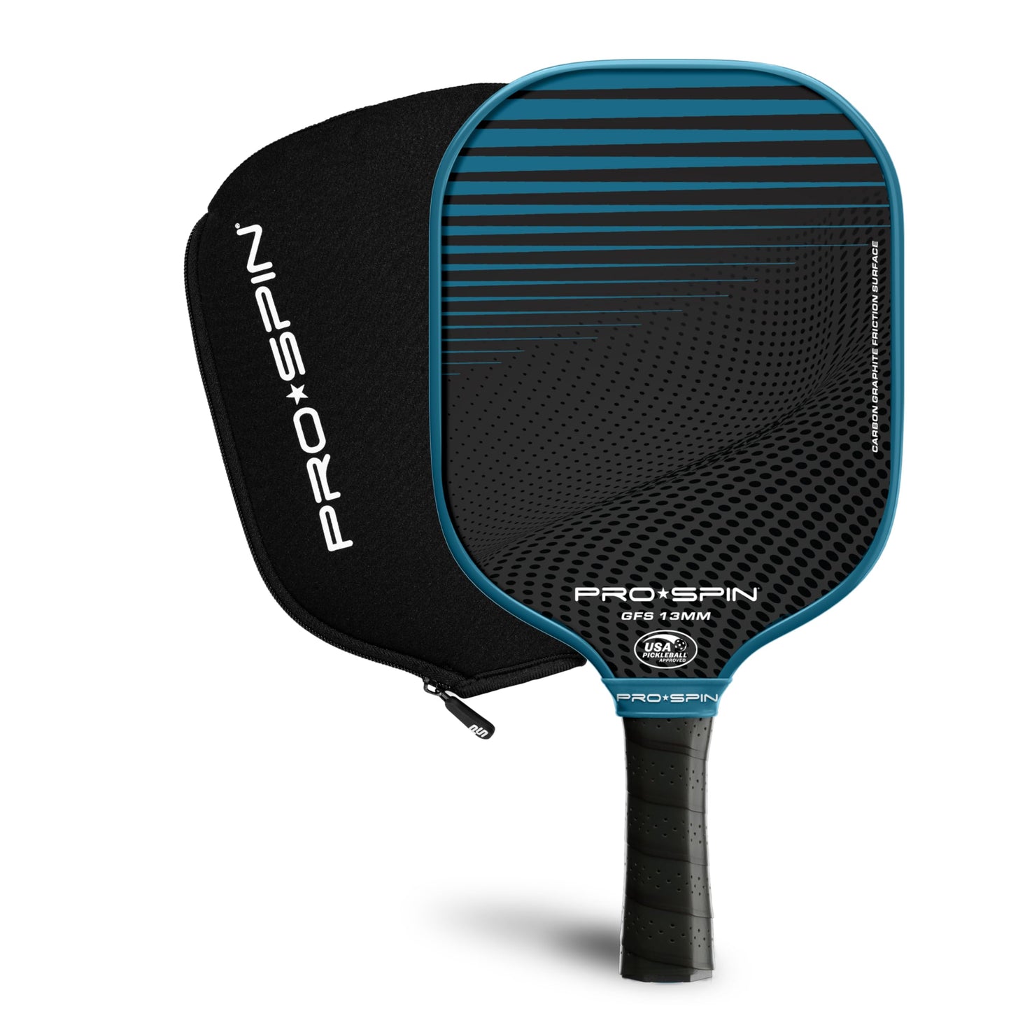 PRO SPIN Pickleball Paddles - USAPA-Approved Graphite Carbon Friction Surface Paddle - Set of 2 has Indoor/Outdoor Balls, Bag for Equipment & Accessories - Pickle Ball Gift for Women, Men, Kids
