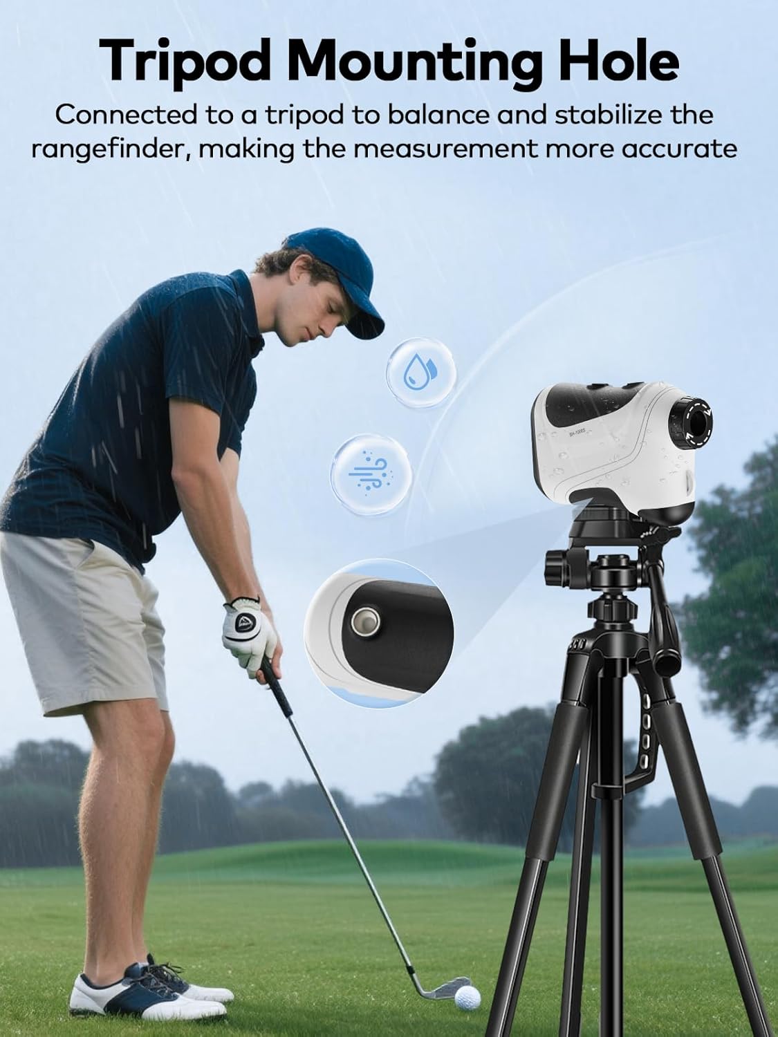 MOESAPU Range Finder Golf with Slope, 1200 Yards Laser Rangefinder with Tripod Mount Hole, 7X Magnification Flag Lock for Hunting, Distance Laser Measurment Rangefinder Accessories, White