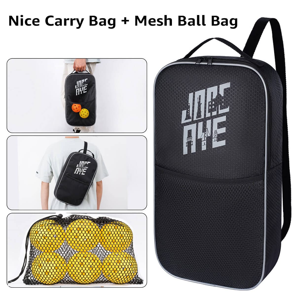 Pickleball-Paddles-Set of 4 or 2 Rackets by JoncAye, USAPA Approved Pickle-Ball Equipment with Balls, Bag, Accessories, Fiberglass Graphite Pickleball Racquet Set for Men, Women, Kids, Adults