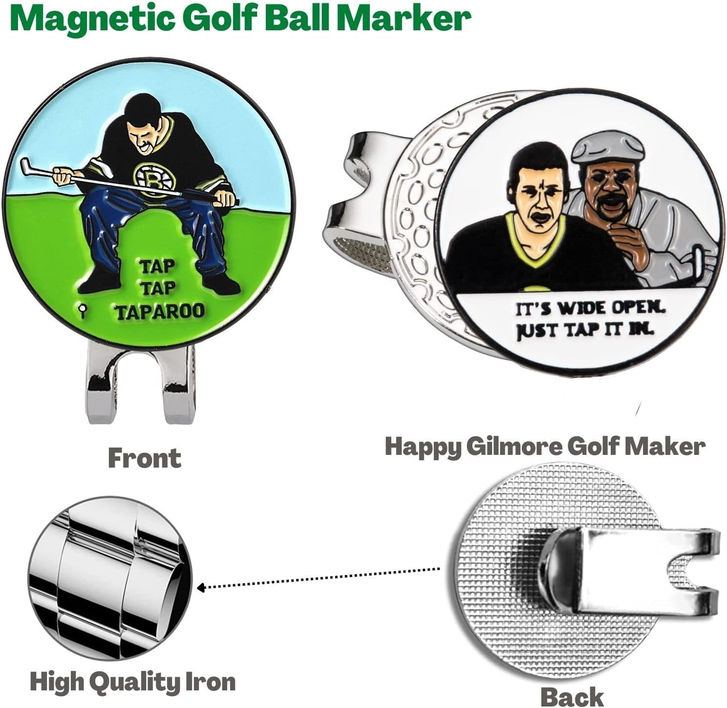 Artpreti Golf Ball Marker with a Standard Magnetic Hat Clip, Funny Golf Ball Marker Hat Clip for Men Women, Premium Golf Gifts for Men Women, Golf Accessories for Golf Lovers