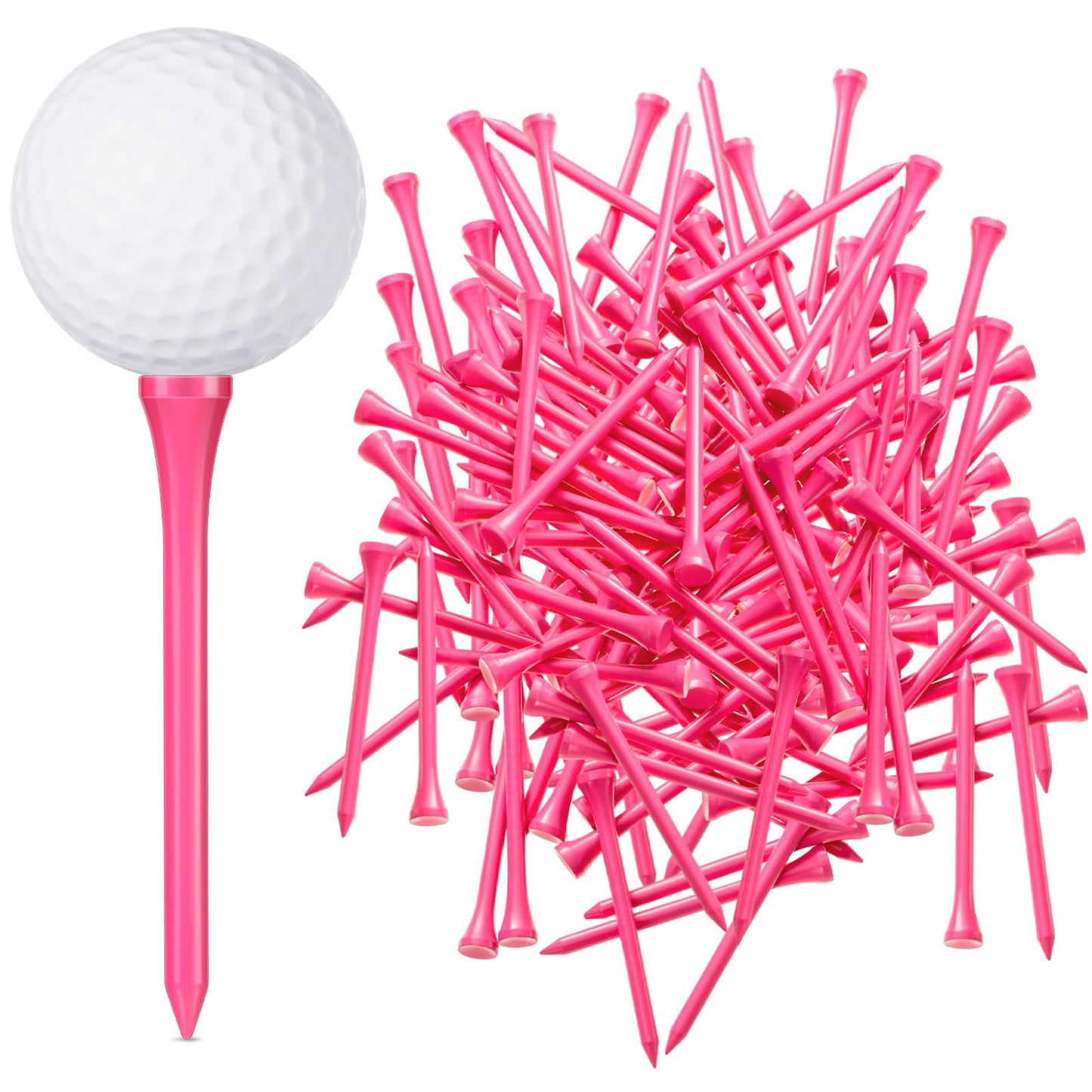 Jenaai 200 Pcs Golf Tees Bamboo Golf Tees Professional Golf Tees Bulk for Women Golf Club Accessories