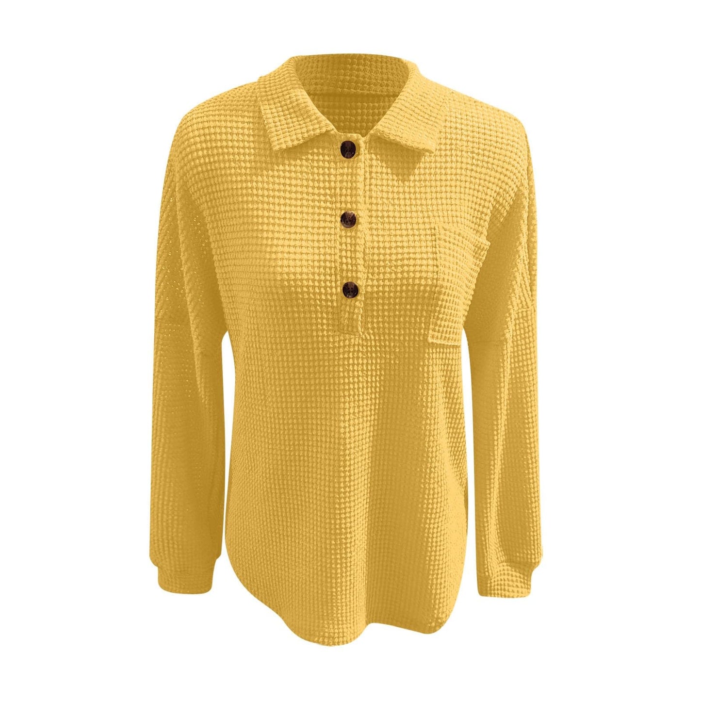 Waffle Knit Tops for Women Oversized Waffle Knit Shirt Cute Clothes Tops Sweatshirt for Women with Pocket