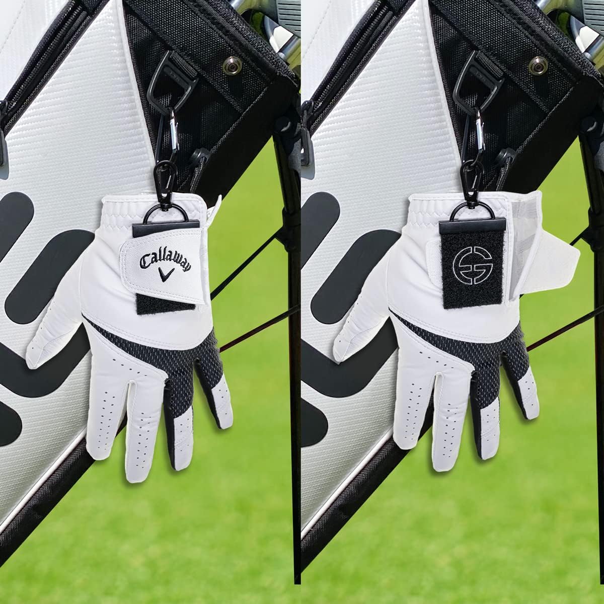 Golf Glove Holder 2Pc- Both Sides Loop Grabber Keeper- Golf Gifts-Easy to Carry Golf Gloves