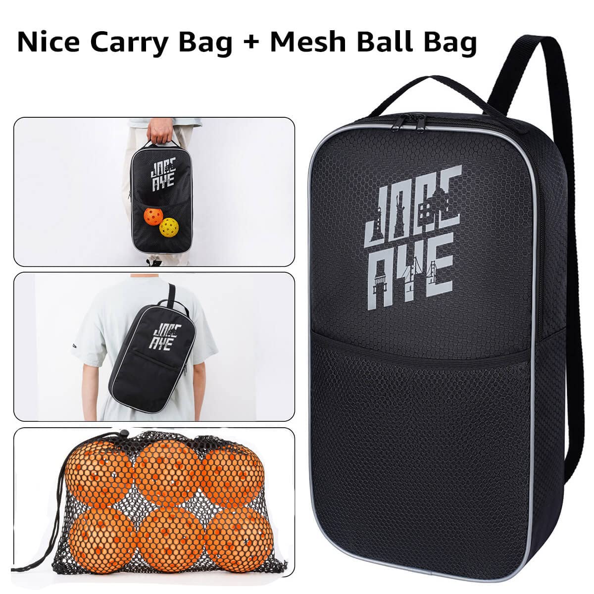 Pickleball-Paddles-Set of 4 or 2 Rackets by JoncAye, USAPA Approved Pickle-Ball Equipment with Balls, Bag, Accessories, Fiberglass Graphite Pickleball Racquet Set for Men, Women, Kids, Adults