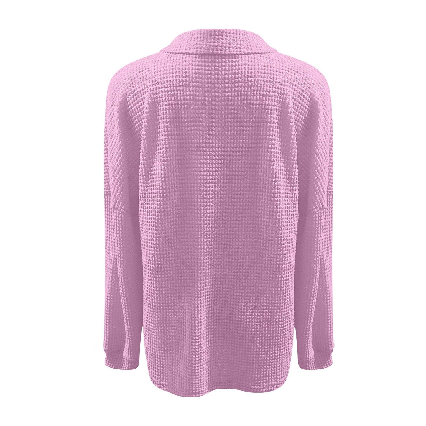 Waffle Knit Tops for Women Oversized Waffle Knit Shirt Cute Clothes Tops Sweatshirt for Women with Pocket