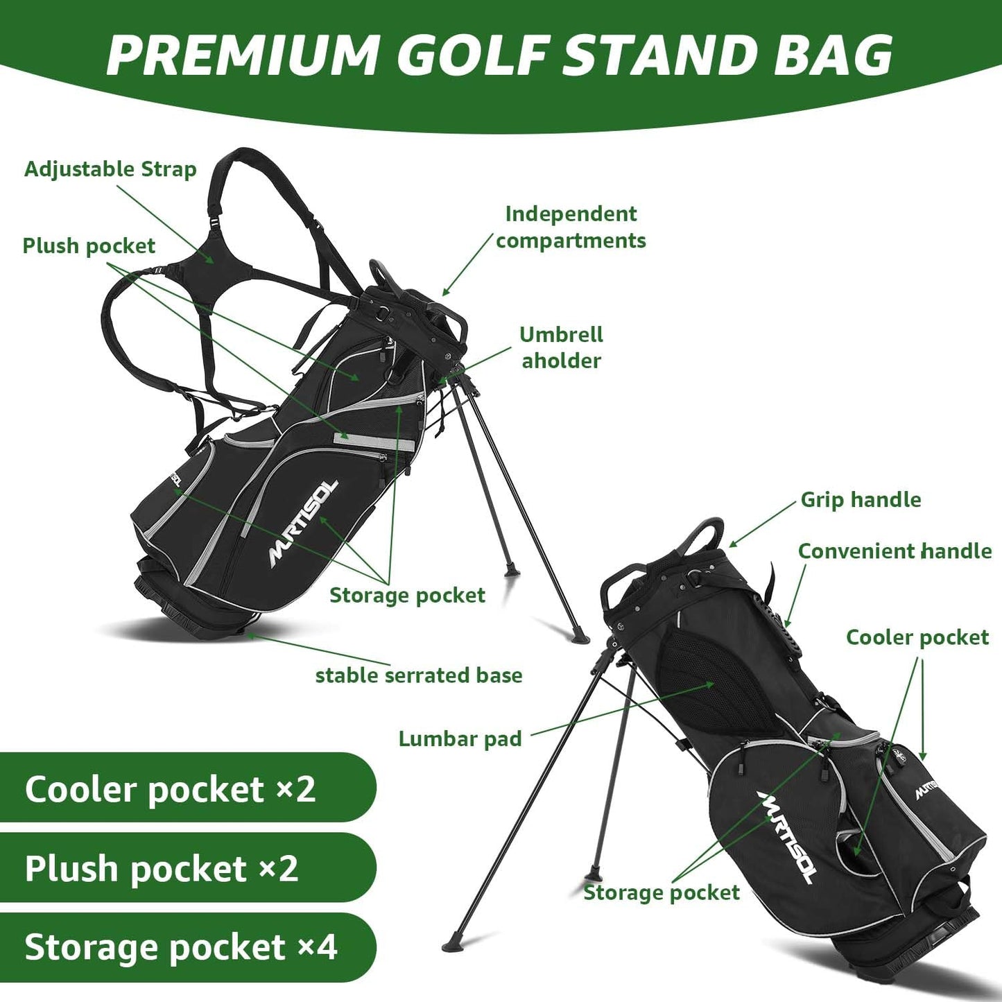 10 Pieces Complete Mens Golf Clubs Set Right Hand for Men Includes Stand Bag with Rain Hood, 1#Driver 3#Wood #5 Hybrid,with 3 Head Covers, 6# 7# 8# 9# PW# Irons and Putter