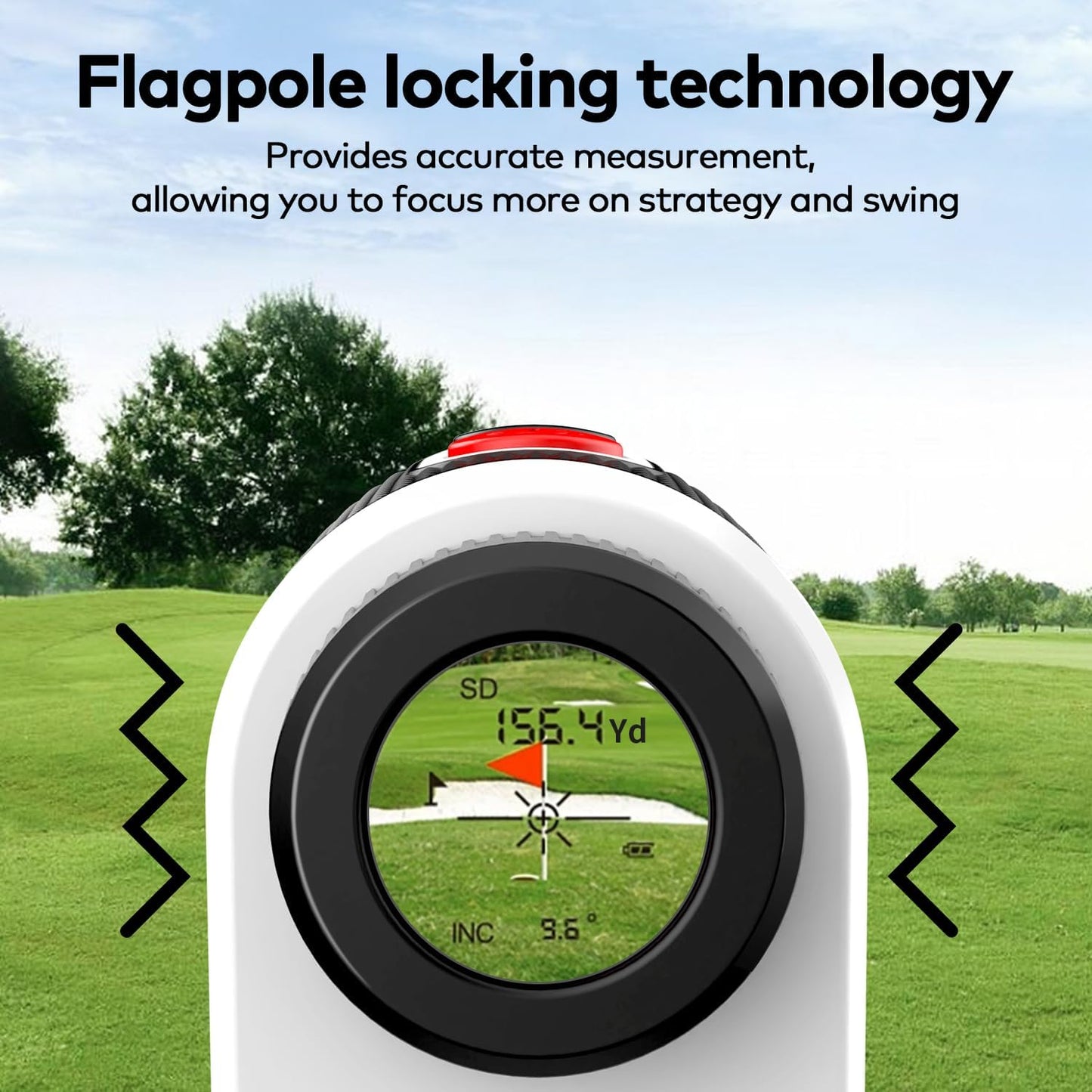 MOESAPU Gadget Golf Range Finder with Slope, 1200Yards Golf Rangefinder, 7X Magnification Transmission Len, Flag Lock Vibration, Continuous Scan, Rechargeable Magnetic Golf Accessories, White