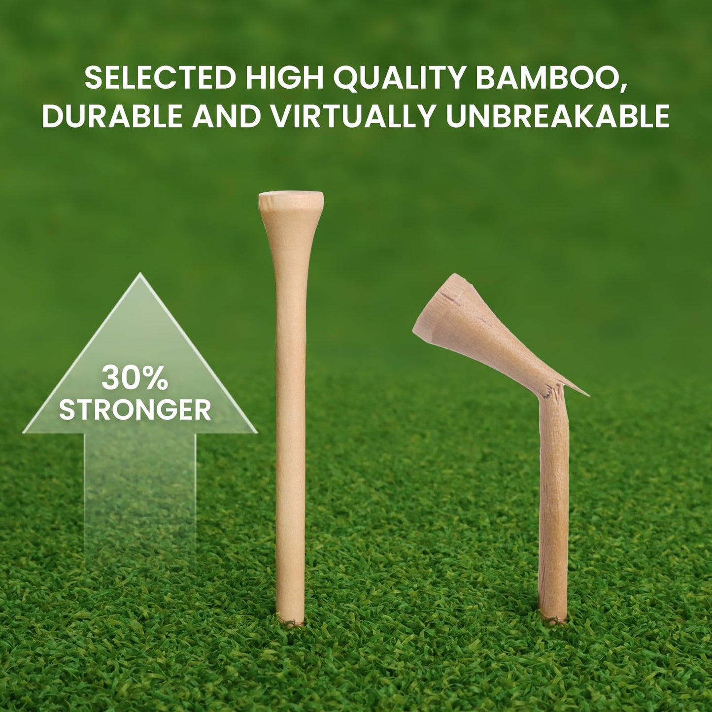 FINGER TEN Bamboo Golf Tees Wood 1 1/2 2 3/4 3 1/4 Inch Wooden Short Long Tee Color Bulk 250/500/1000/2000 Count for Men Women Kids in Red Pink USA Flag