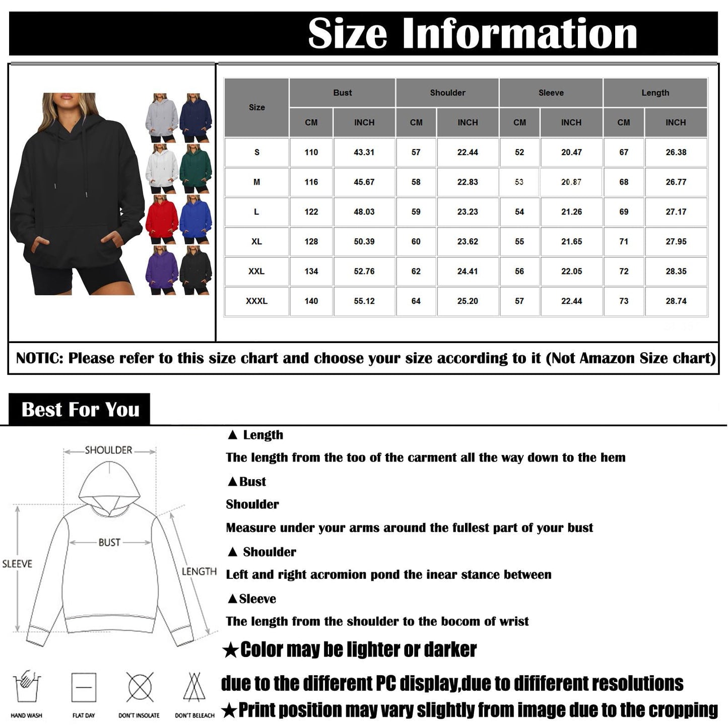 Women's Casual Hoodies Long Sleeve Lightweight Solid Pullover Tops Loose Fall Winter Sweatshirt with Pocket