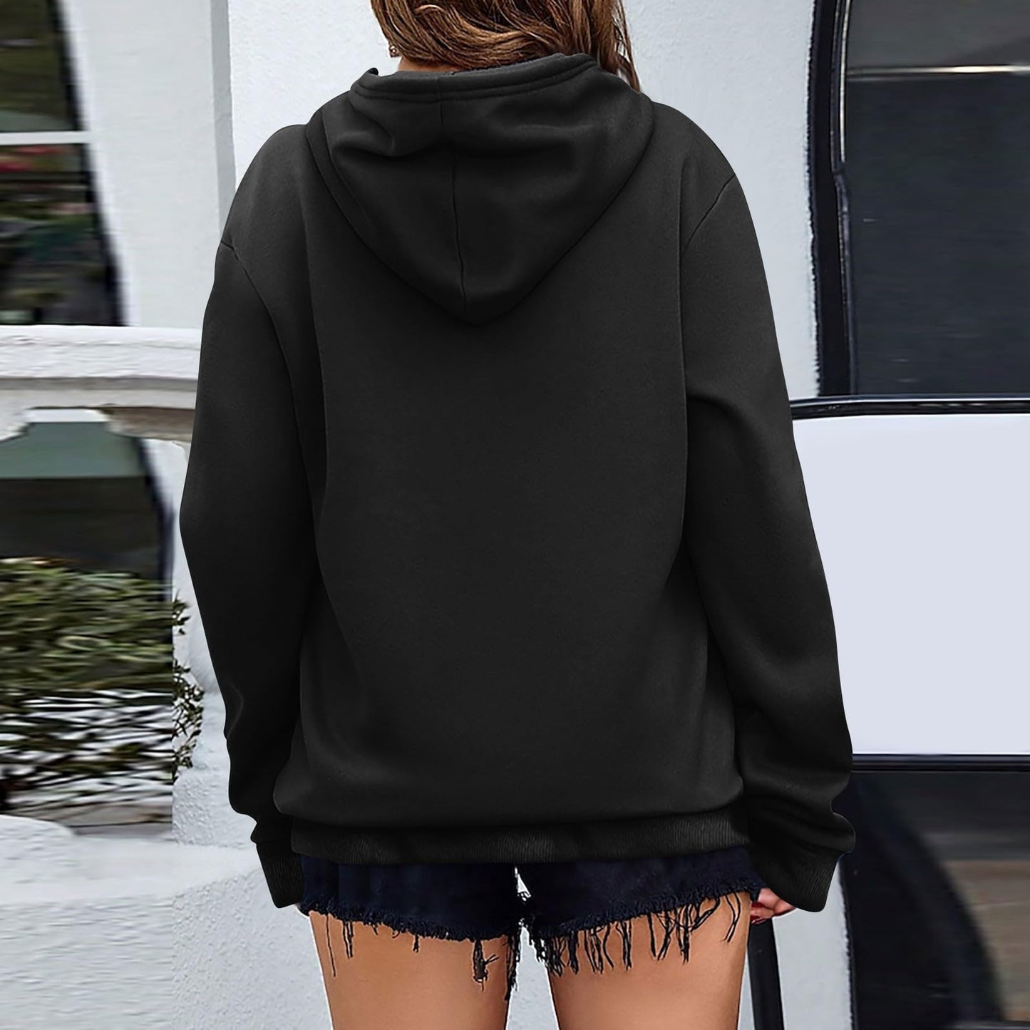 Women's Casual Hoodies Long Sleeve Lightweight Solid Pullover Tops Loose Fall Winter Sweatshirt with Pocket