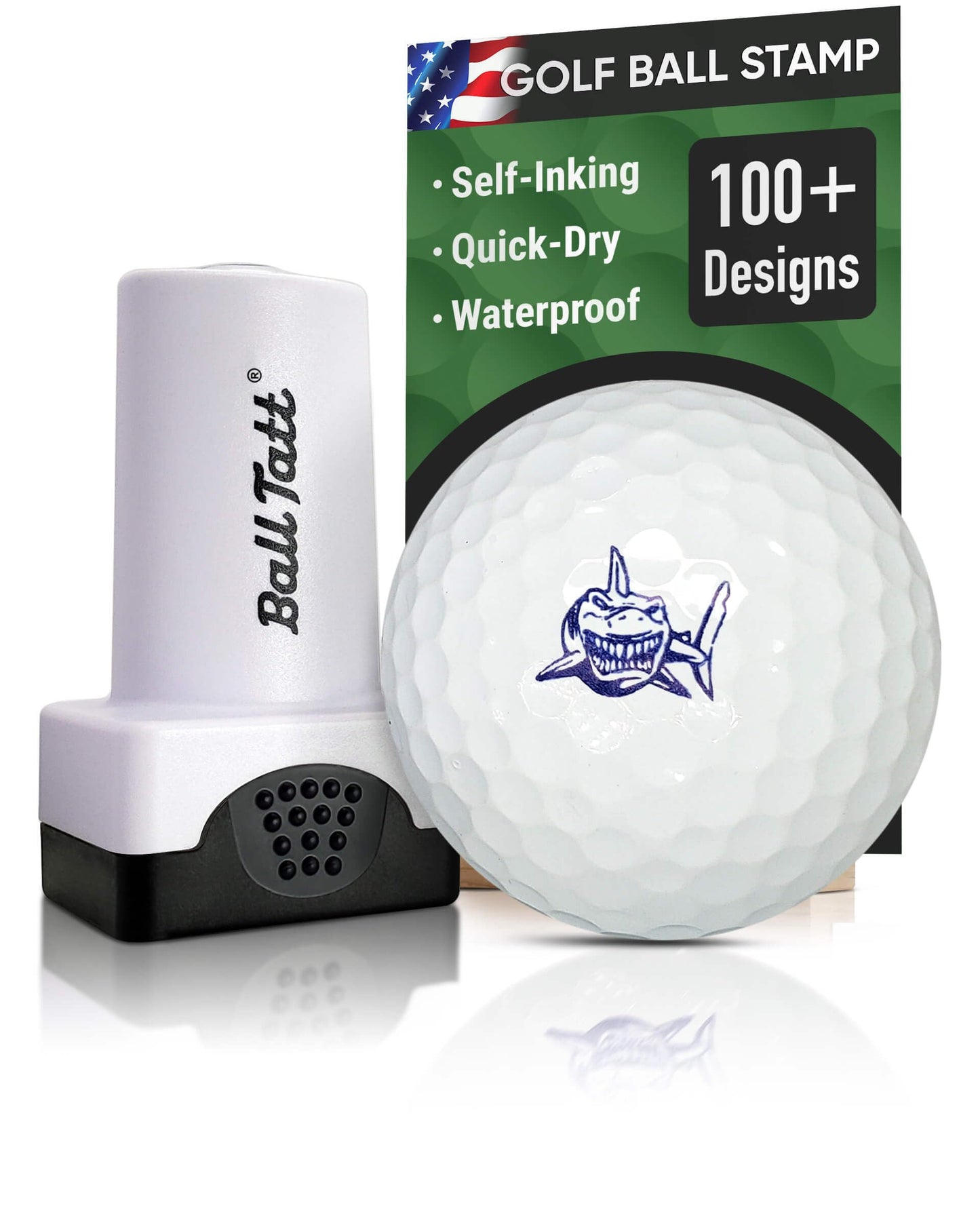 Golf Ball Stamp - Self-Inking Marker - Quick-Dry Permanent Marking Tool, No Leaks or Refills, Reusable & Waterproof Golfing Stamper - Ideal Gift for Golfers, Dads, (Animals and Plants)