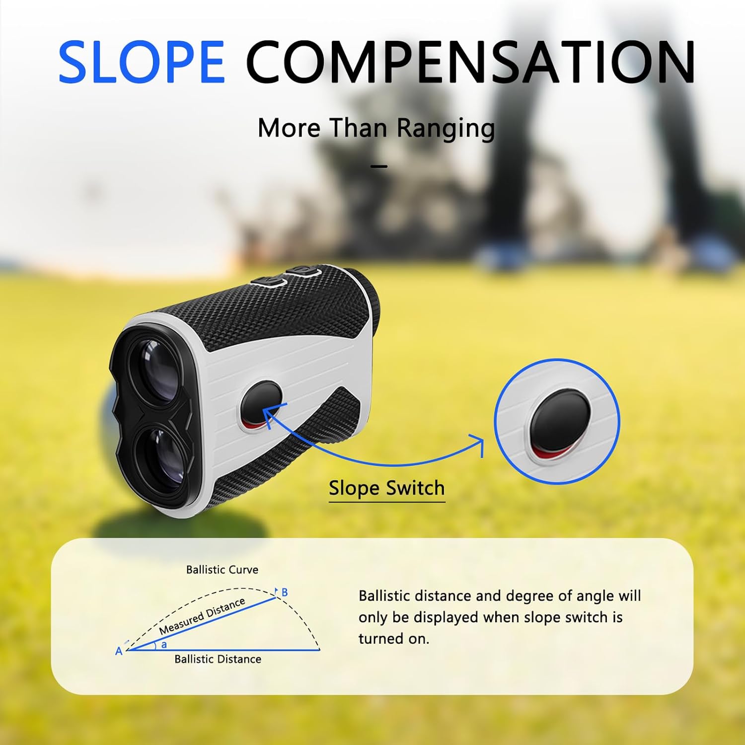 Golf Rangefinder with Slope 1200 Yards Laser Range Finder Golfing with Flag Pole Locking Vibration, 7X Magnification Rechargeable Laser Range Finder Distance Measuring with High-Precision