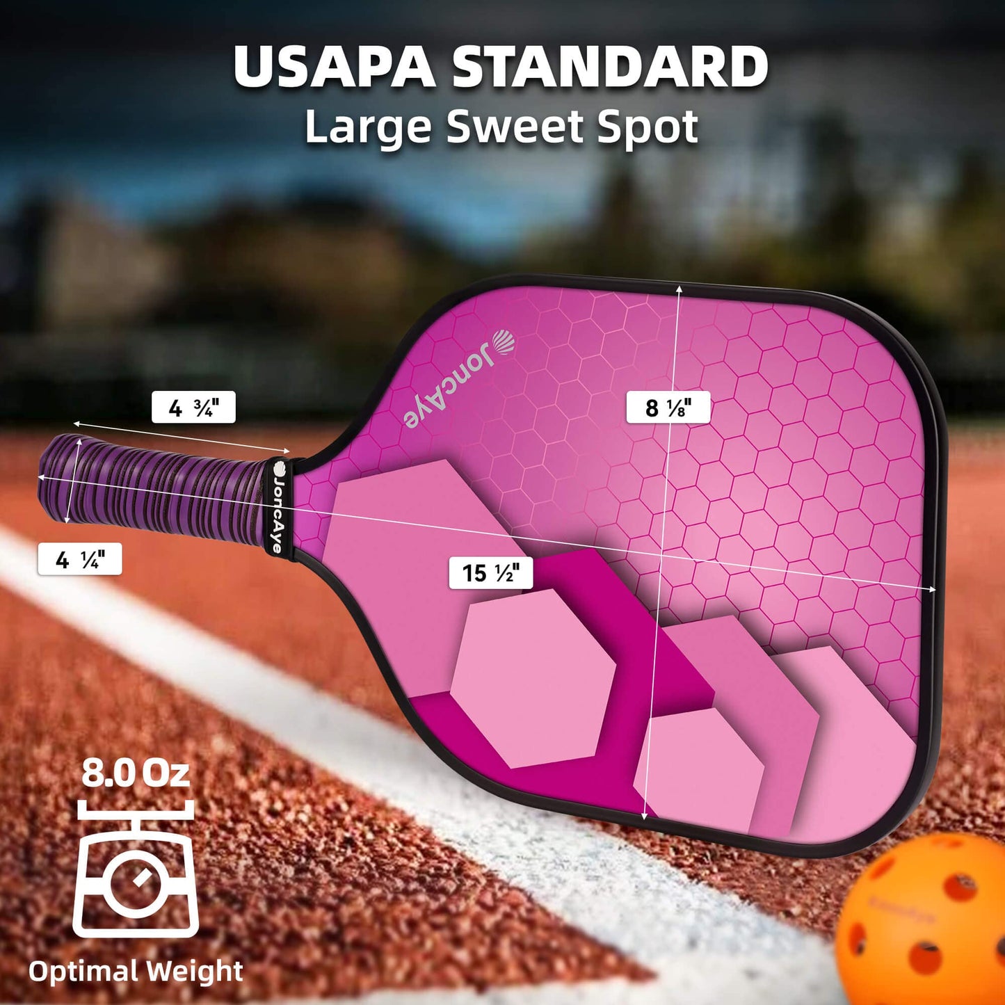 Pickleball-Paddles-Set of 4 or 2 Rackets by JoncAye, USAPA Approved Pickle-Ball Equipment with Balls, Bag, Accessories, Fiberglass Graphite Pickleball Racquet Set for Men, Women, Kids, Adults