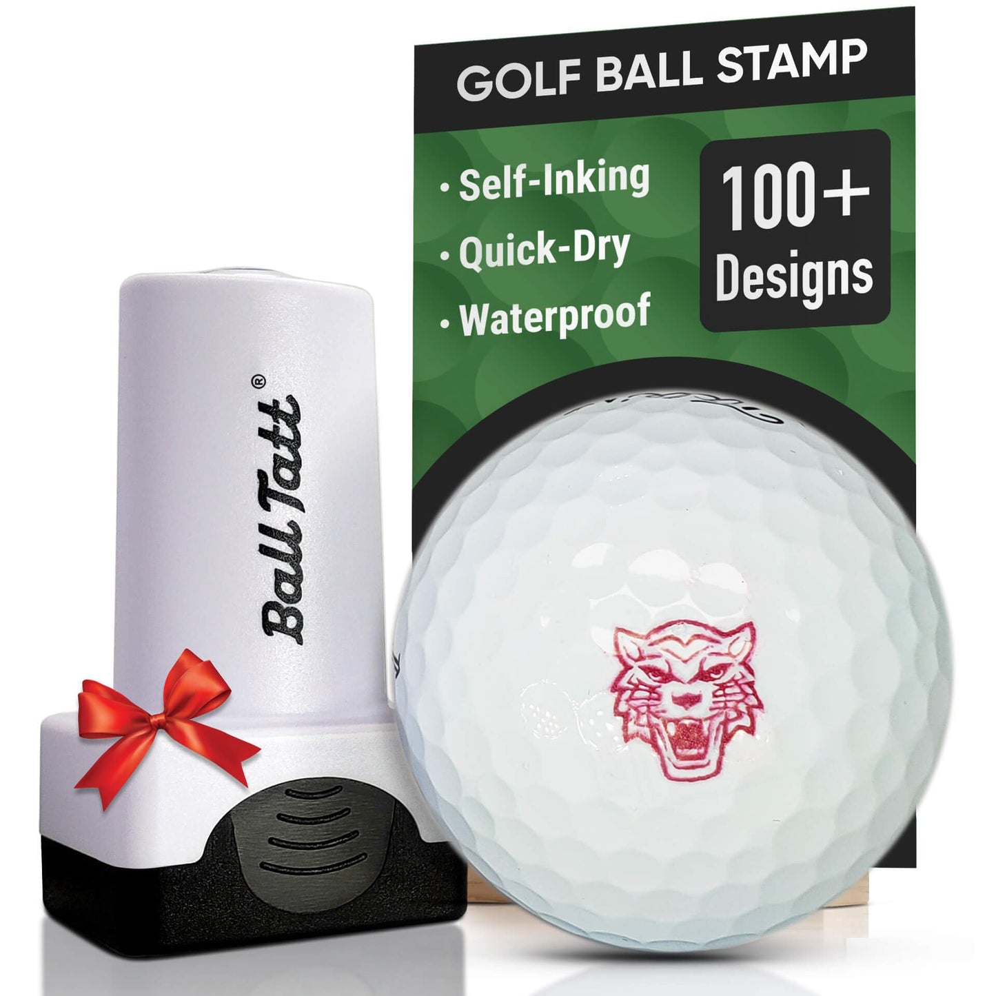 Golf Ball Stamp - Self-Inking Marker - Quick-Dry Permanent Marking Tool, No Leaks or Refills, Reusable & Waterproof Golfing Stamper - Ideal Gift for Golfers, Dads, (Animals and Plants)