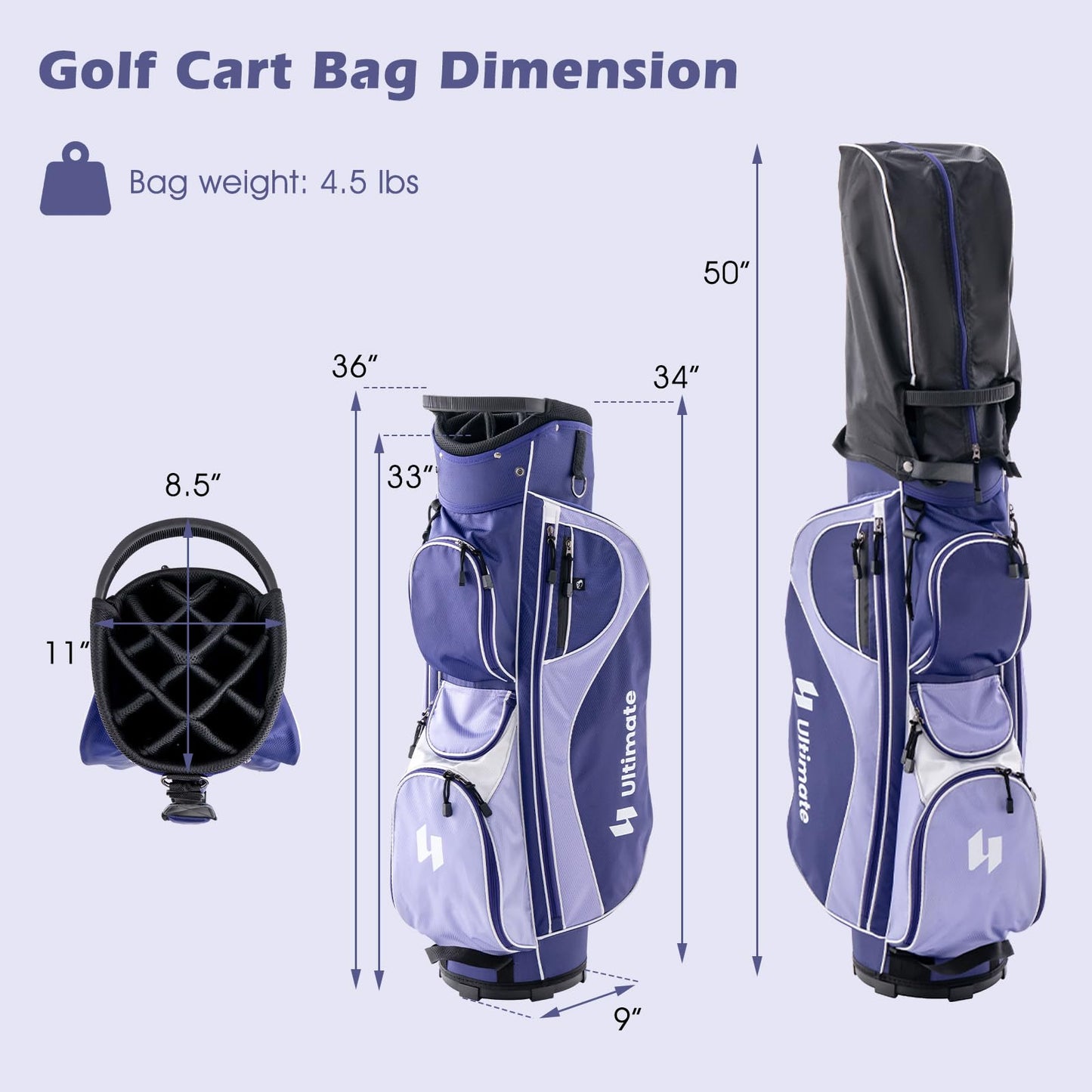 Tangkula 12 Pieces Women’s Complete Golf Club Set Right Hand, Golf Club Package Set with 460CC #1 Driver & #3 Fairway & #5 Hybrid & #5/#6/#7/#8/#9/#P/#S Irons, Putter, Portable Golf Cart Bag