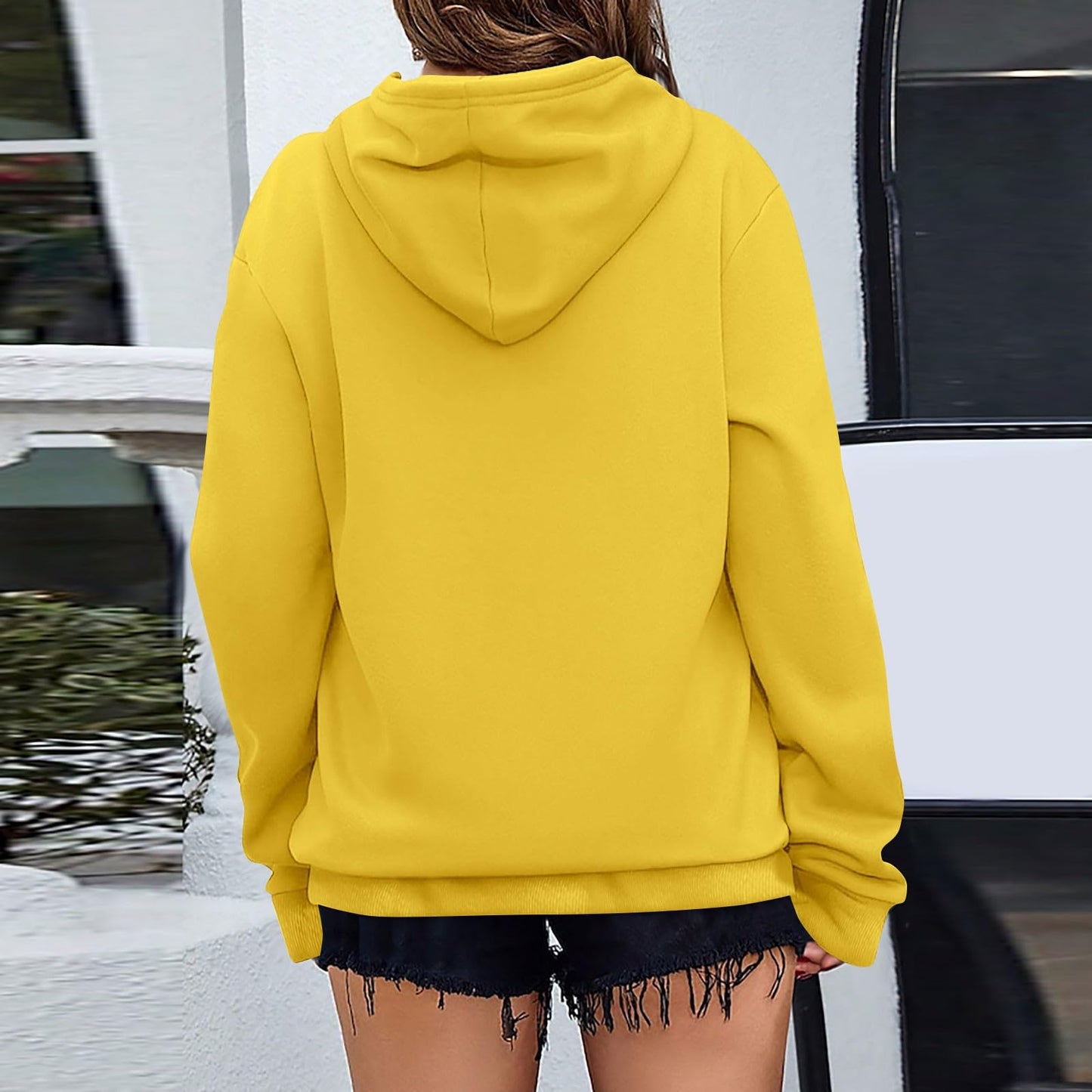 Women's Casual Hoodies Long Sleeve Lightweight Solid Pullover Tops Loose Fall Winter Sweatshirt with Pocket