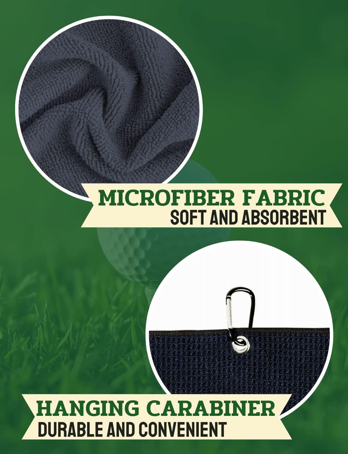 Golf Towels Gift, Monogrammed Golf Towels for Golf Bags for Men and Women on National Golf Day, Retirement, Birthday, and Christmas, 16”x 24” Microfiber Golf Towel - Initial A