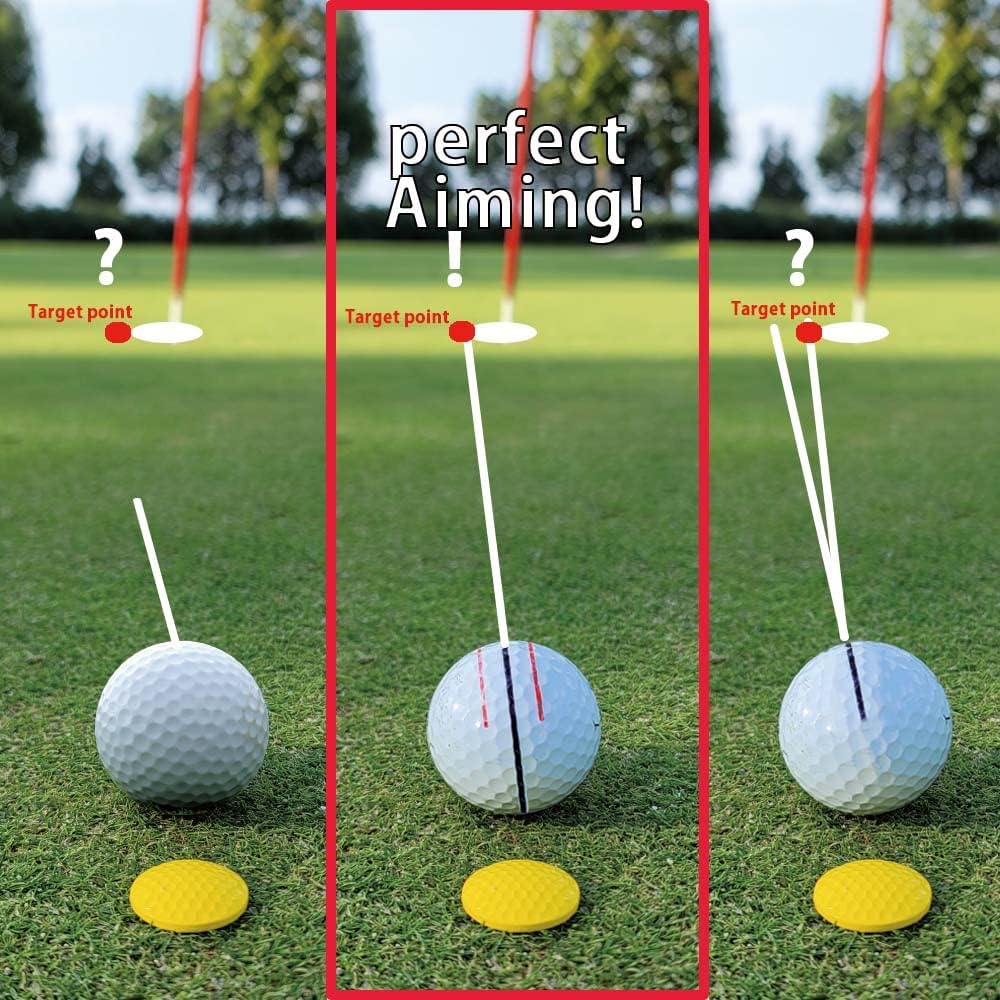 Budget-Friendly Natural Liner Golf Ball Marker - 360° Triple-Line Stencil with 3ea Marker Pens