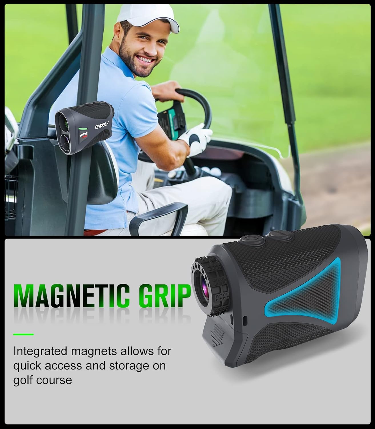 Laser Golf Rangefinder with Slope Switch and Fast Acquisition︱650 Yard Range Finder Golfing with Flag Lock Vibration and Magnetic for Golfers