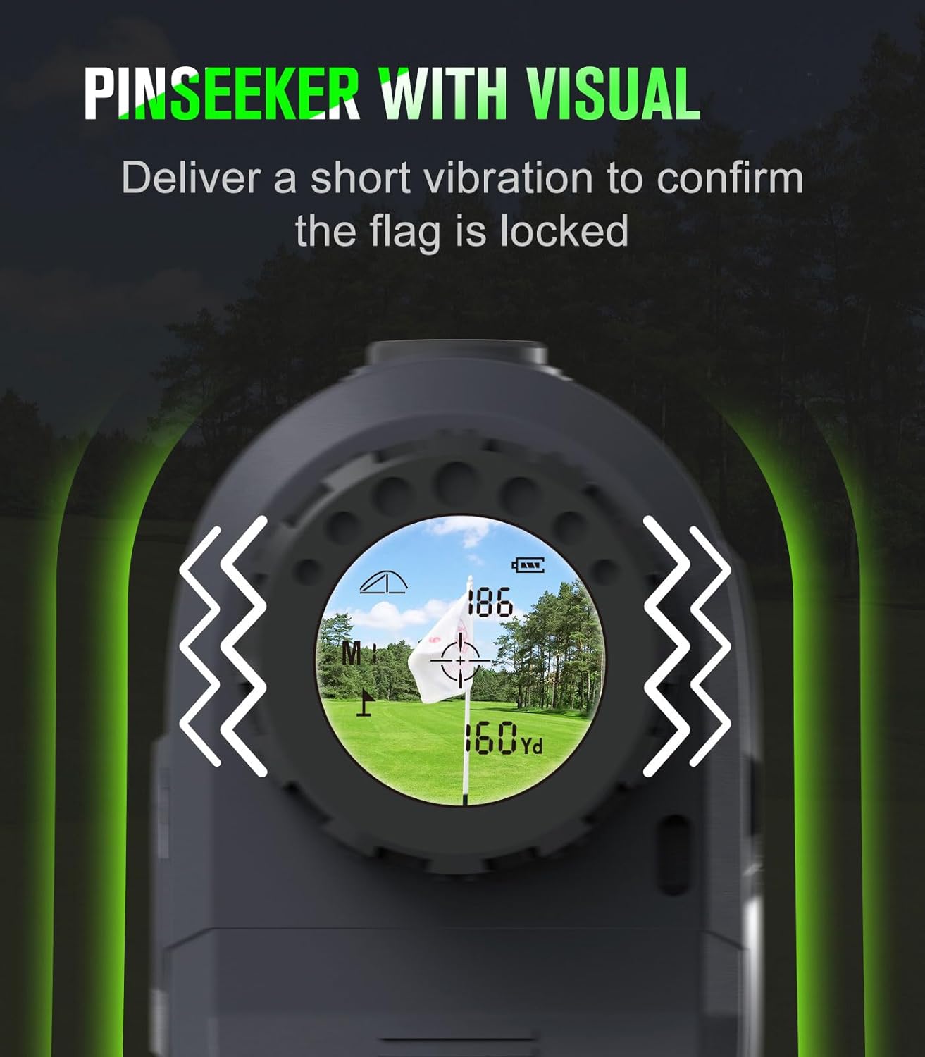 Laser Golf Rangefinder with Slope Switch and Fast Acquisition︱650 Yard Range Finder Golfing with Flag Lock Vibration and Magnetic for Golfers