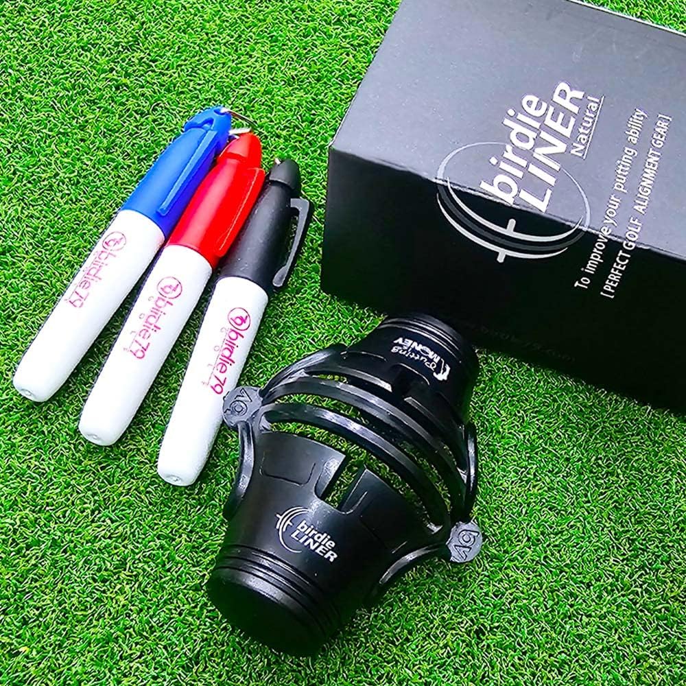 Budget-Friendly Natural Liner Golf Ball Marker - 360° Triple-Line Stencil with 3ea Marker Pens