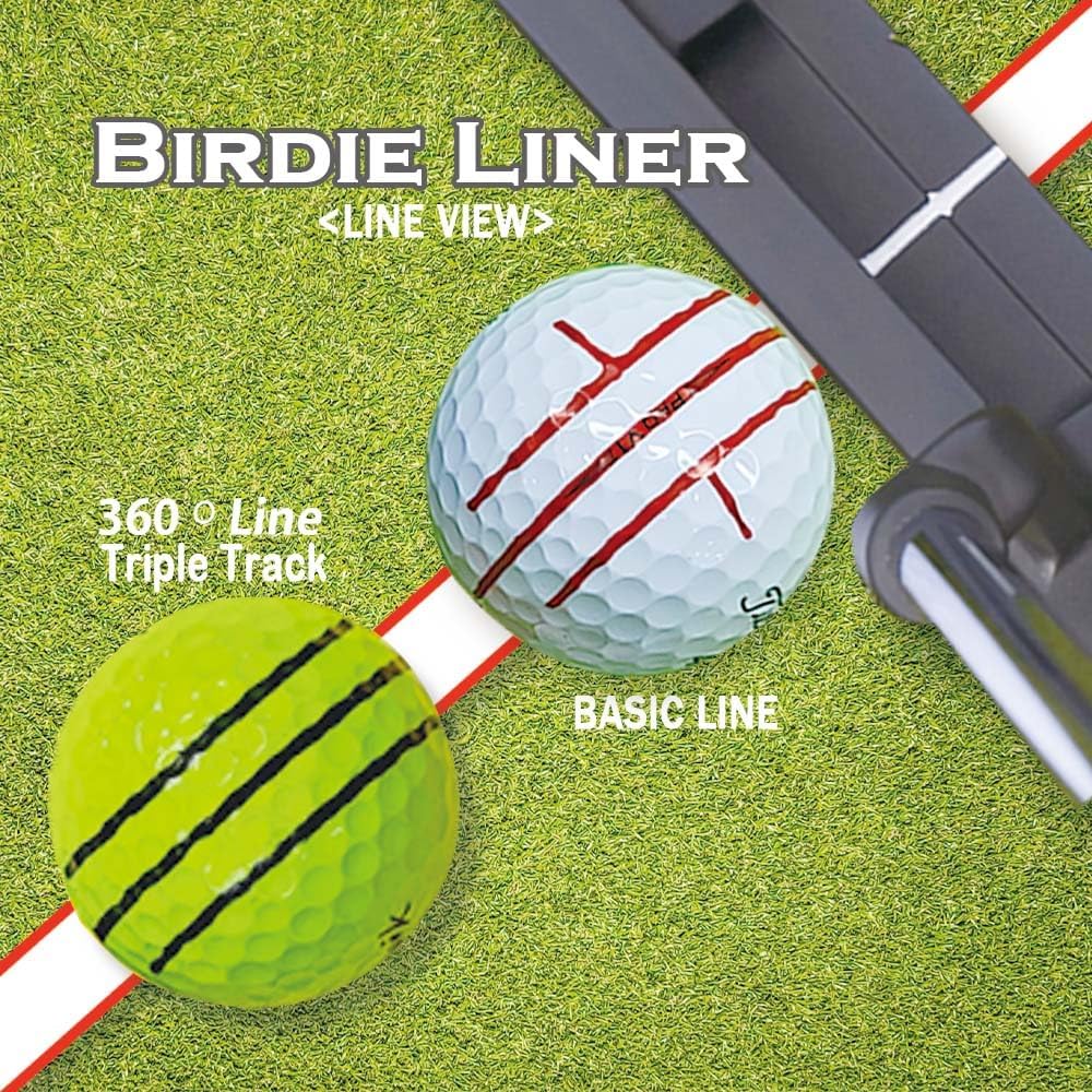 Budget-Friendly Natural Liner Golf Ball Marker - 360° Triple-Line Stencil with 3ea Marker Pens