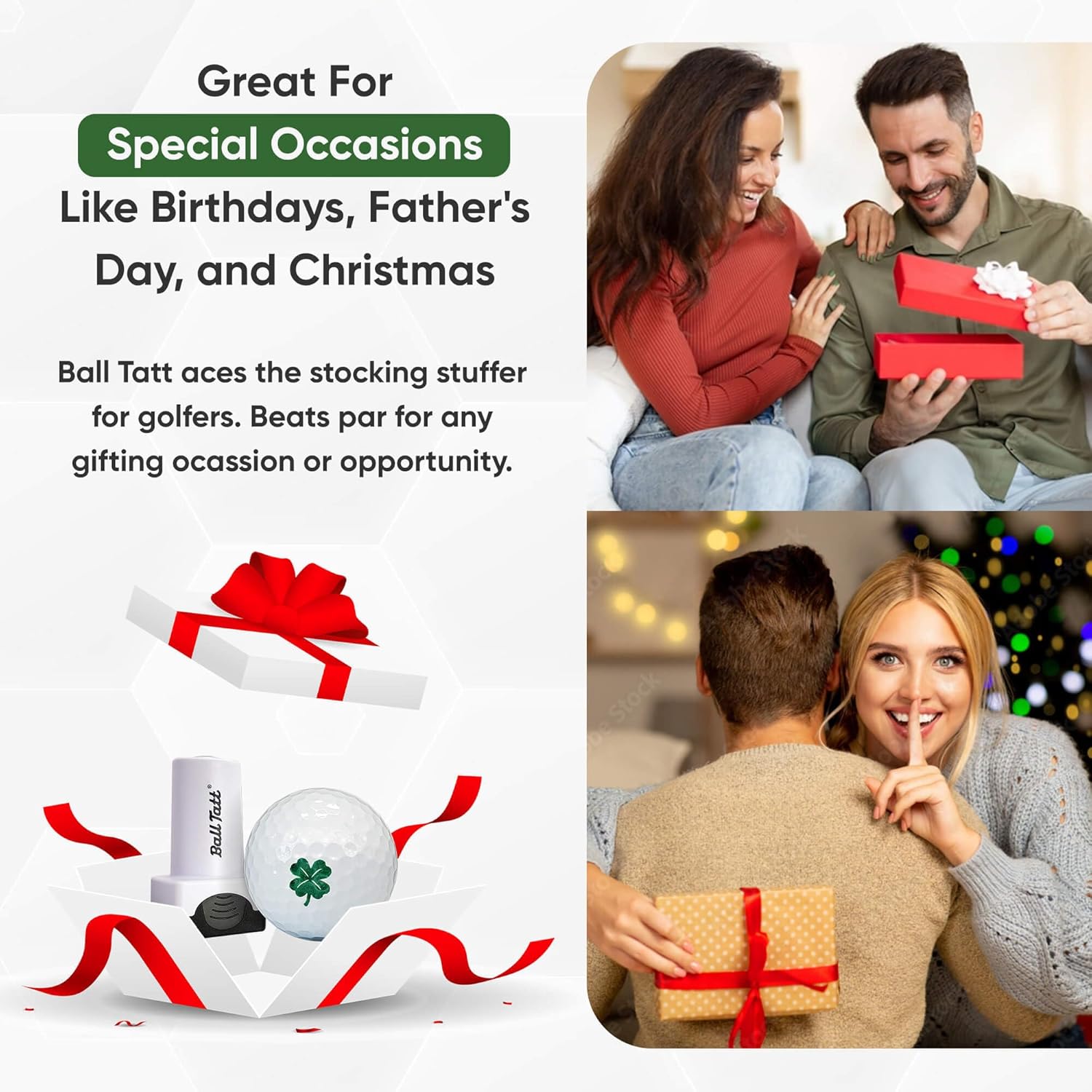Golf Ball Stamp - Self-Inking Marker - Quick-Dry Permanent Marking Tool, No Leaks or Refills, Reusable & Waterproof Golfing Stamper - Ideal Gift for Golfers, Dads, (Animals and Plants)