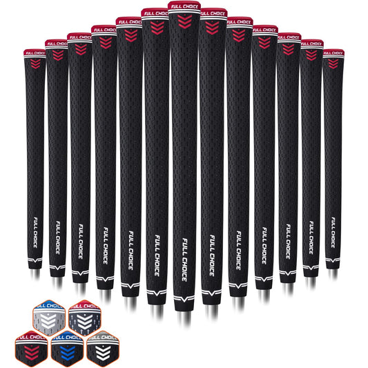 Rubber Golf Grips 13 Pack, Concise Fashion Design, Non-slip, Choose from 13 Grips Set or 13 Grips with Regripping Kit, Standard/Mid/Jumbo Size, 5 Colors Available, RG02 Golf Club Grips