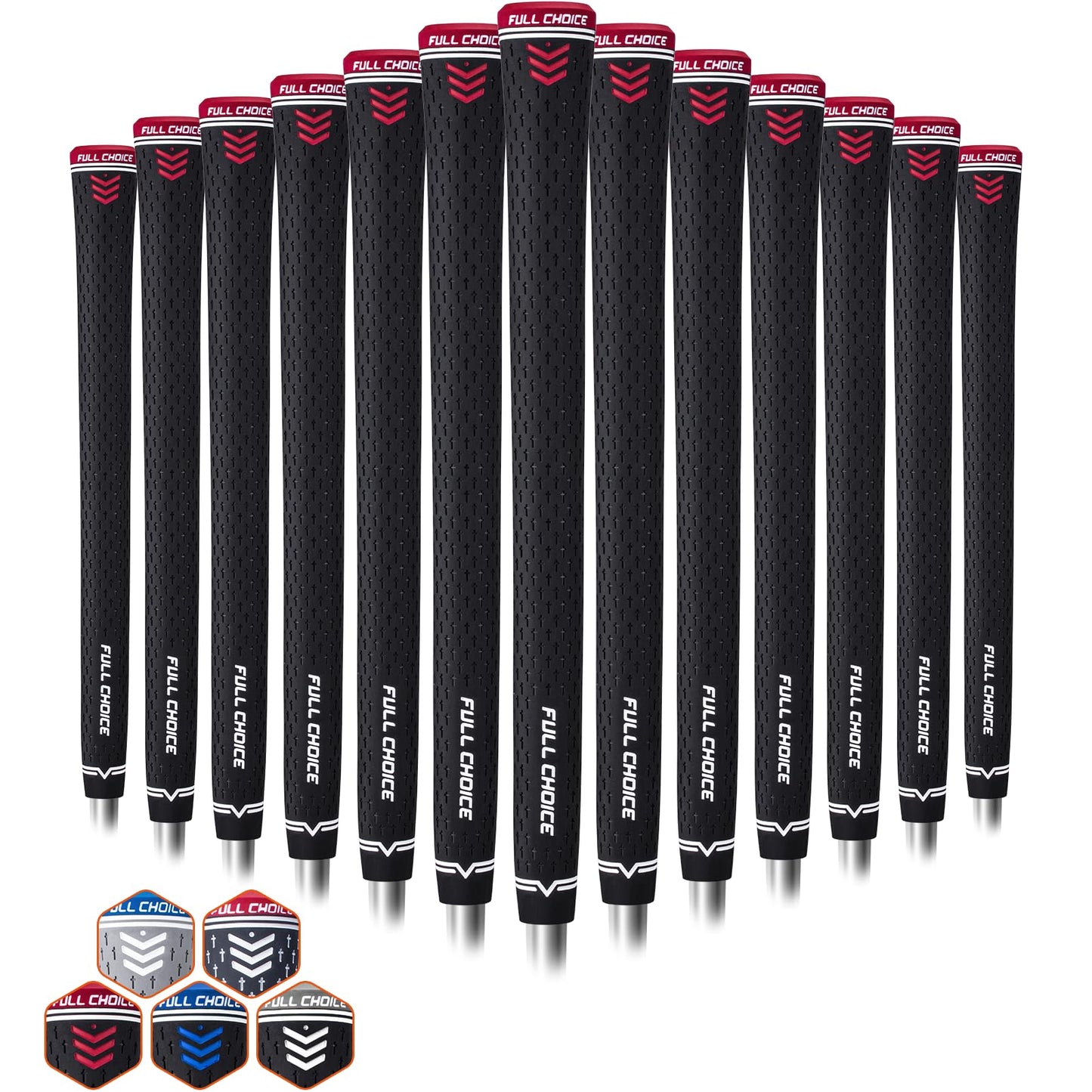 Rubber Golf Grips 13 Pack, Concise Fashion Design, Non-slip, Choose from 13 Grips Set or 13 Grips with Regripping Kit, Standard/Mid/Jumbo Size, 5 Colors Available, RG02 Golf Club Grips