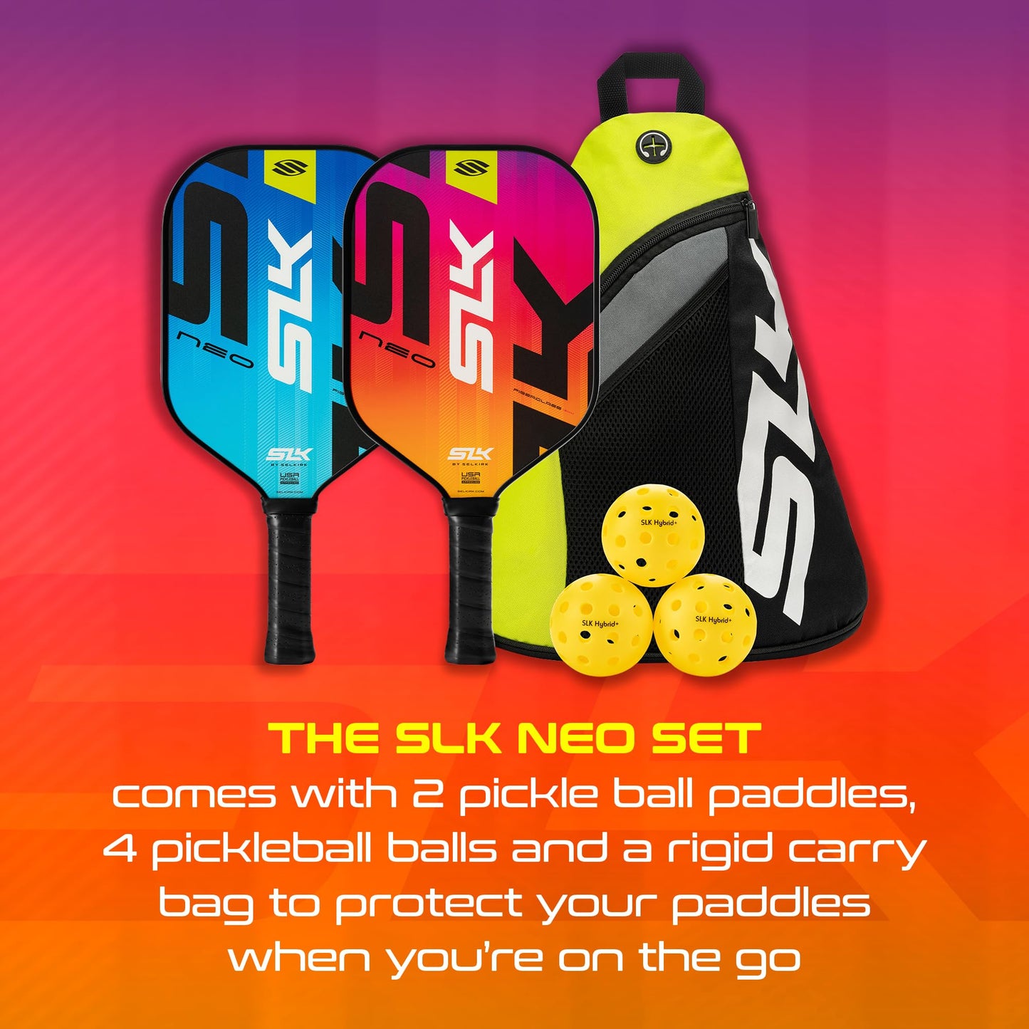 Selkirk Sport SLK Pickleball Paddles Set of 2 | Designed in The USA | Choose The SLK Neo Graphite, SLK Neo Fiberglass Pickleball Set or SLK Atlas Pickleball Bundle