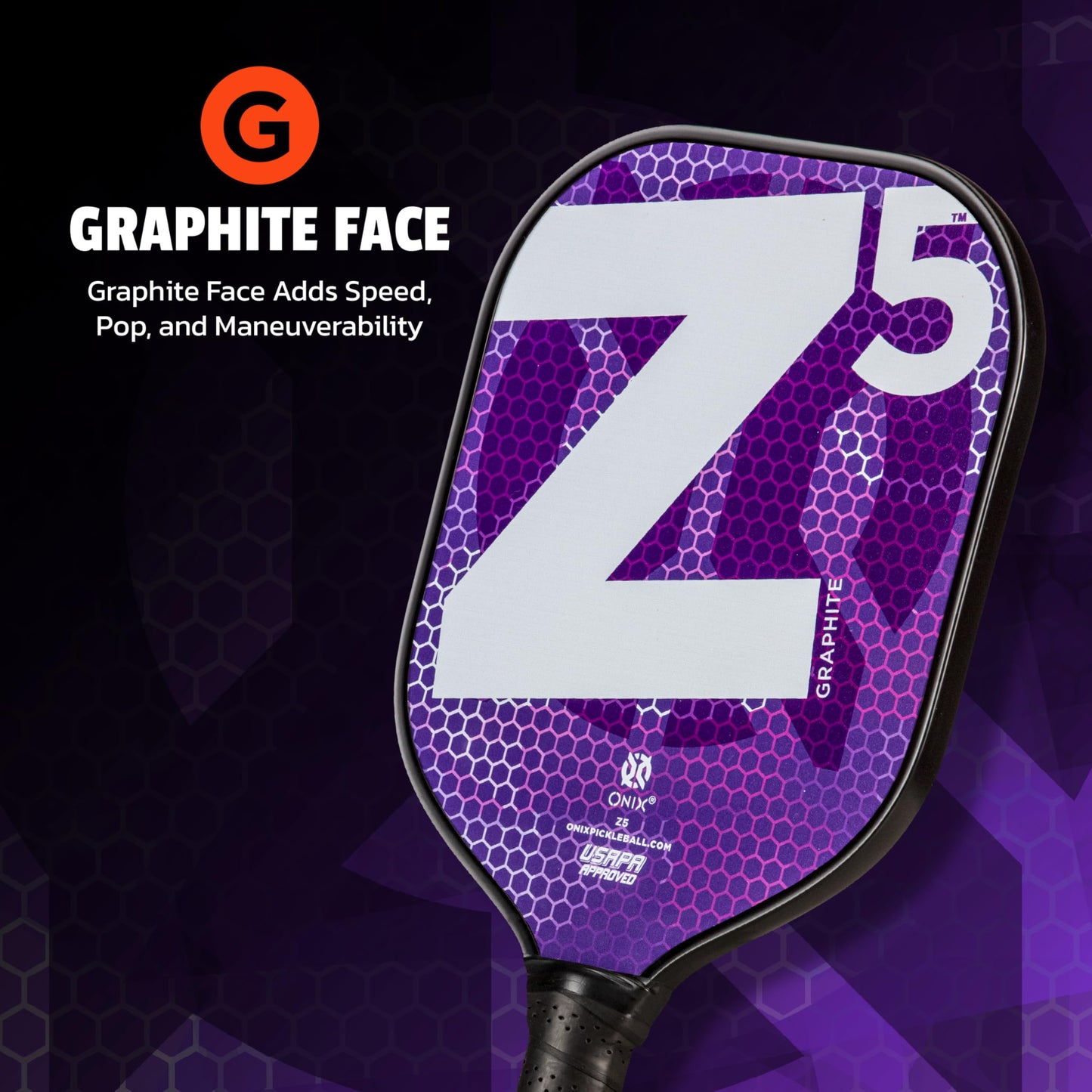 ONIX Graphite MOD Z5 Graphite Carbon Fiber Pickleball Paddles with Cushion Comfort Pickleball Paddle Grip