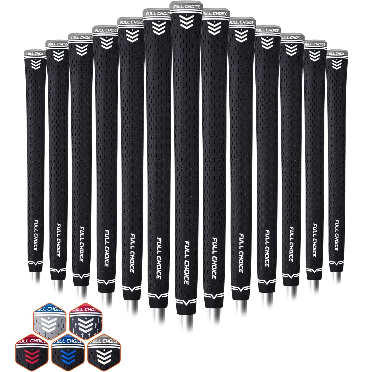 Rubber Golf Grips 13 Pack, Concise Fashion Design, Non-slip, Choose from 13 Grips Set or 13 Grips with Regripping Kit, Standard/Mid/Jumbo Size, 5 Colors Available, RG02 Golf Club Grips