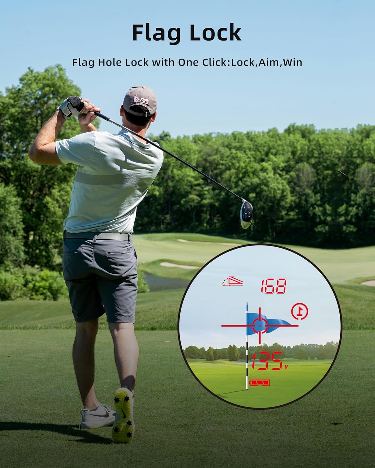 Golf Rangefinder with Slope,800 Yards Laser Range Finder Golfing,Aluminum Alloy Body,Flag Pole Locking Vibration,Slope Compensation,6X Magnification Rangefinder with Magnet
