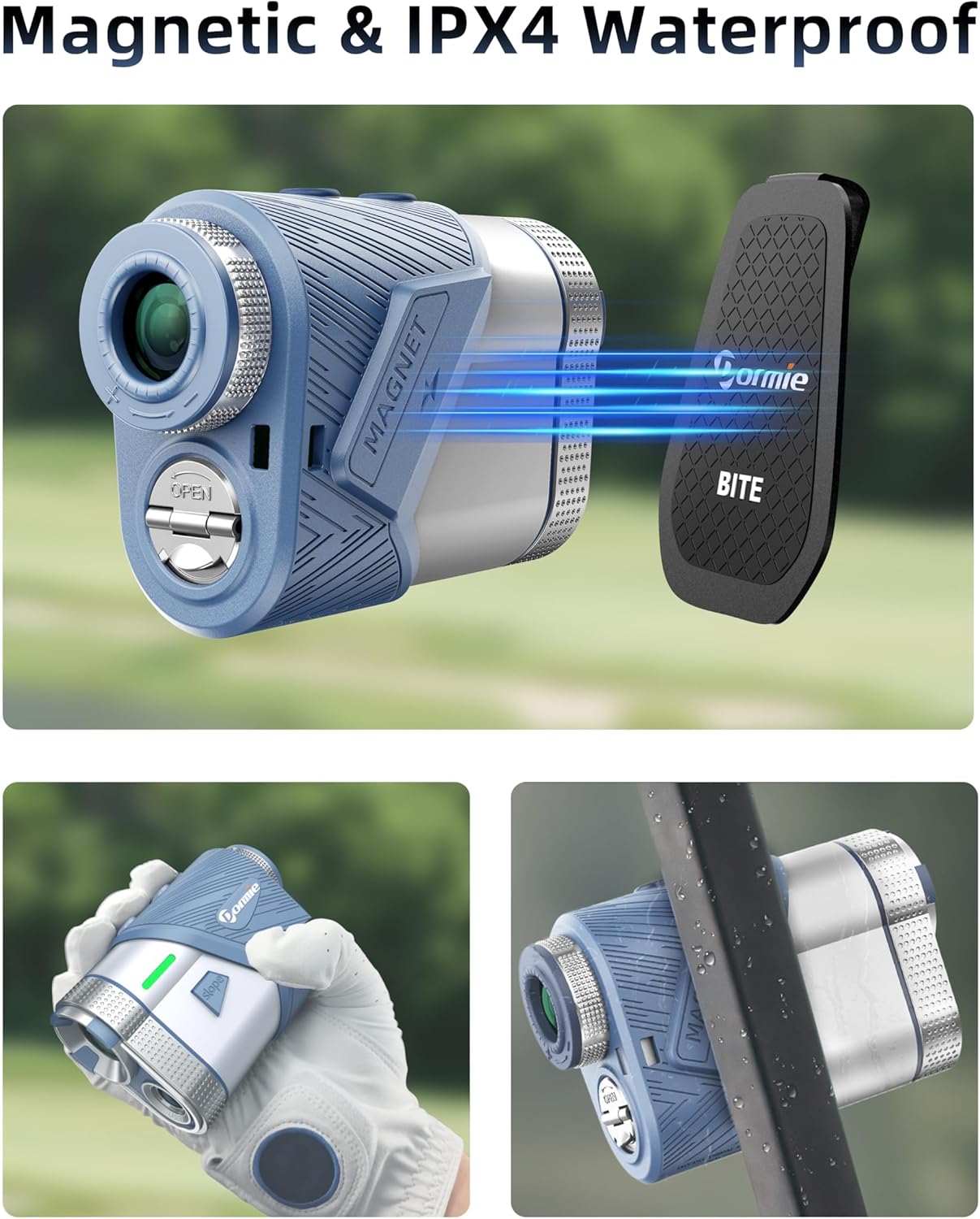 Golf Rangefinder with Slope,800 Yards Laser Range Finder Golfing,Aluminum Alloy Body,Flag Pole Locking Vibration,Slope Compensation,6X Magnification Rangefinder with Magnet