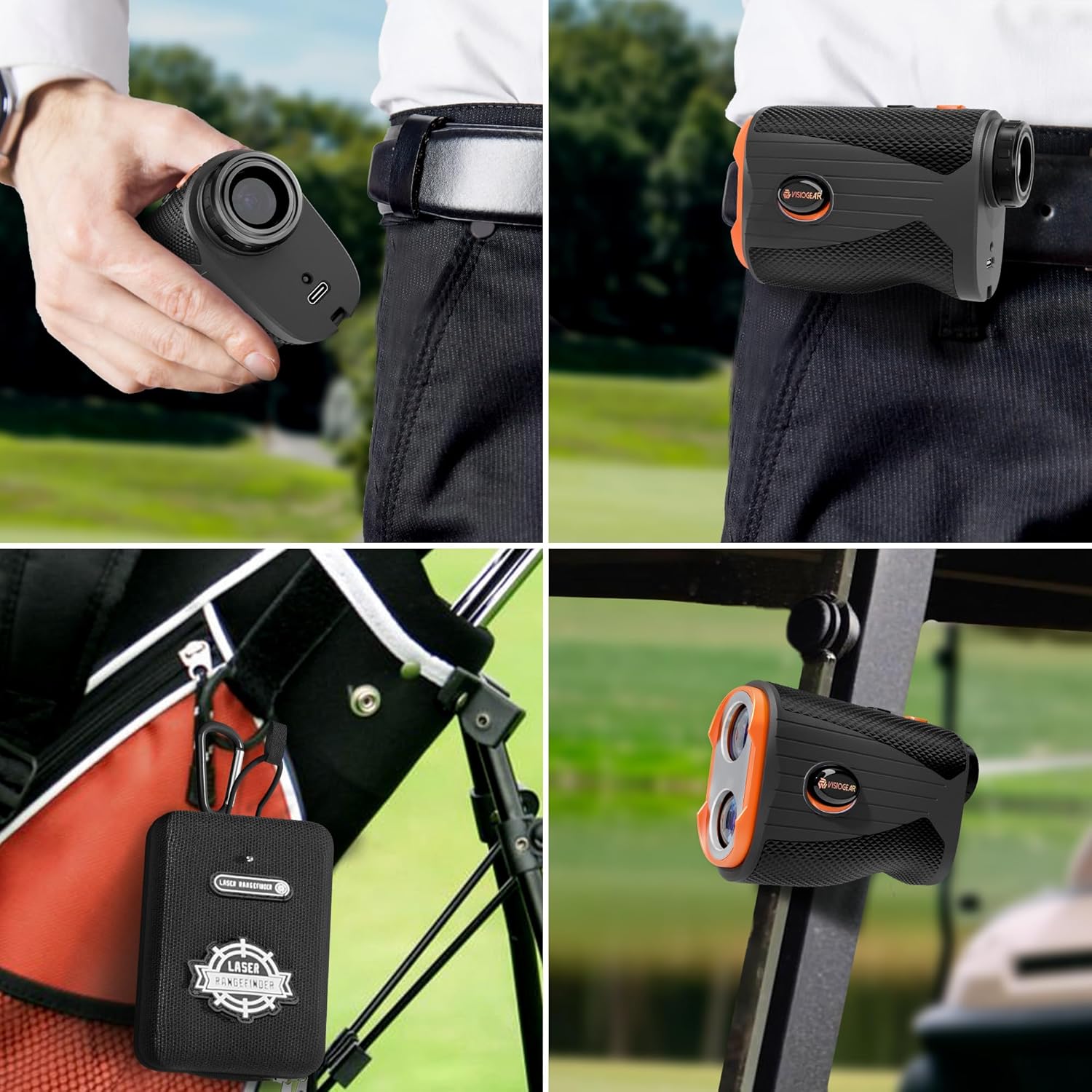 Golf Rangefinder with Slope, 1200 Yards Laser Range Finder for Golfer, 7X Magnification Range Finder Rechargeable Golf Accessories for Men, Flag Pole Locking Vibration