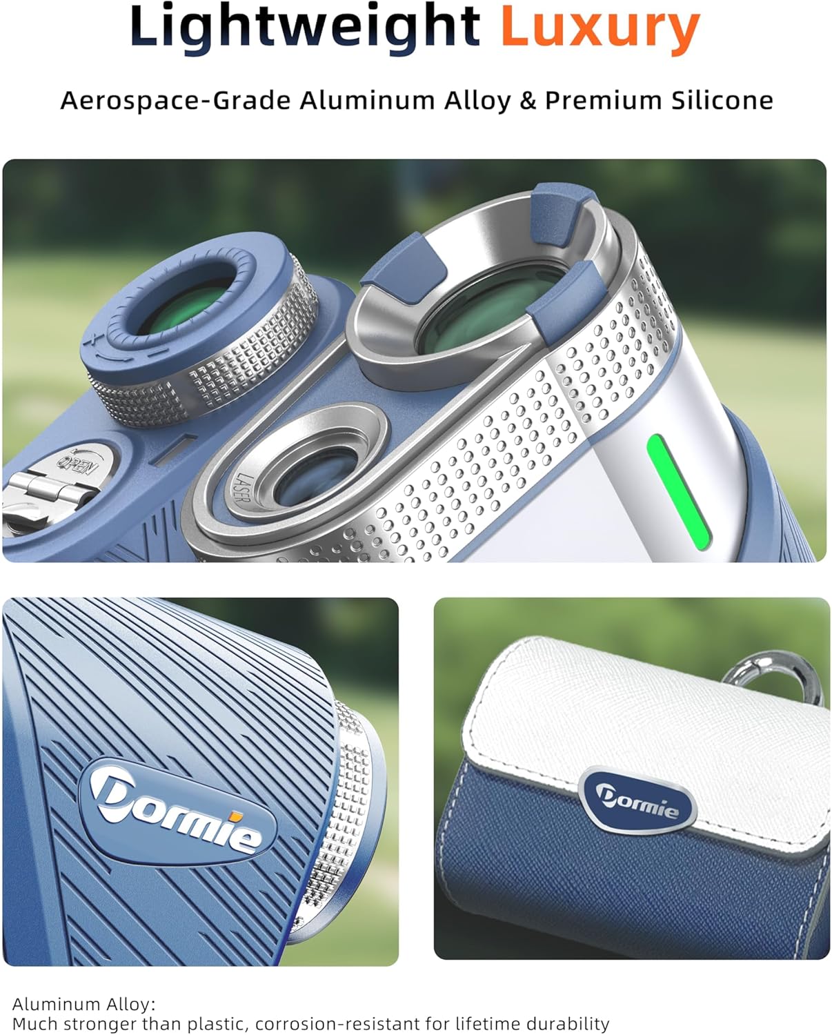 Golf Rangefinder with Slope,800 Yards Laser Range Finder Golfing,Aluminum Alloy Body,Flag Pole Locking Vibration,Slope Compensation,6X Magnification Rangefinder with Magnet