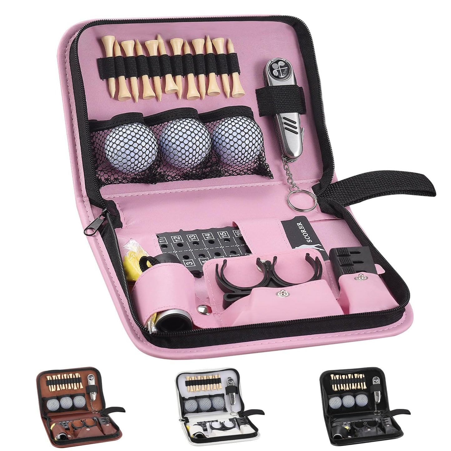 Golf Gifts for Men and Women,Golf Accessories Set with Hi-End Case,Golf Balls,Golf Tees,Golf Multifunctional Divot Tool,Rangefinder Golf Brush,Golf Scorer，Golf Ball Clamp