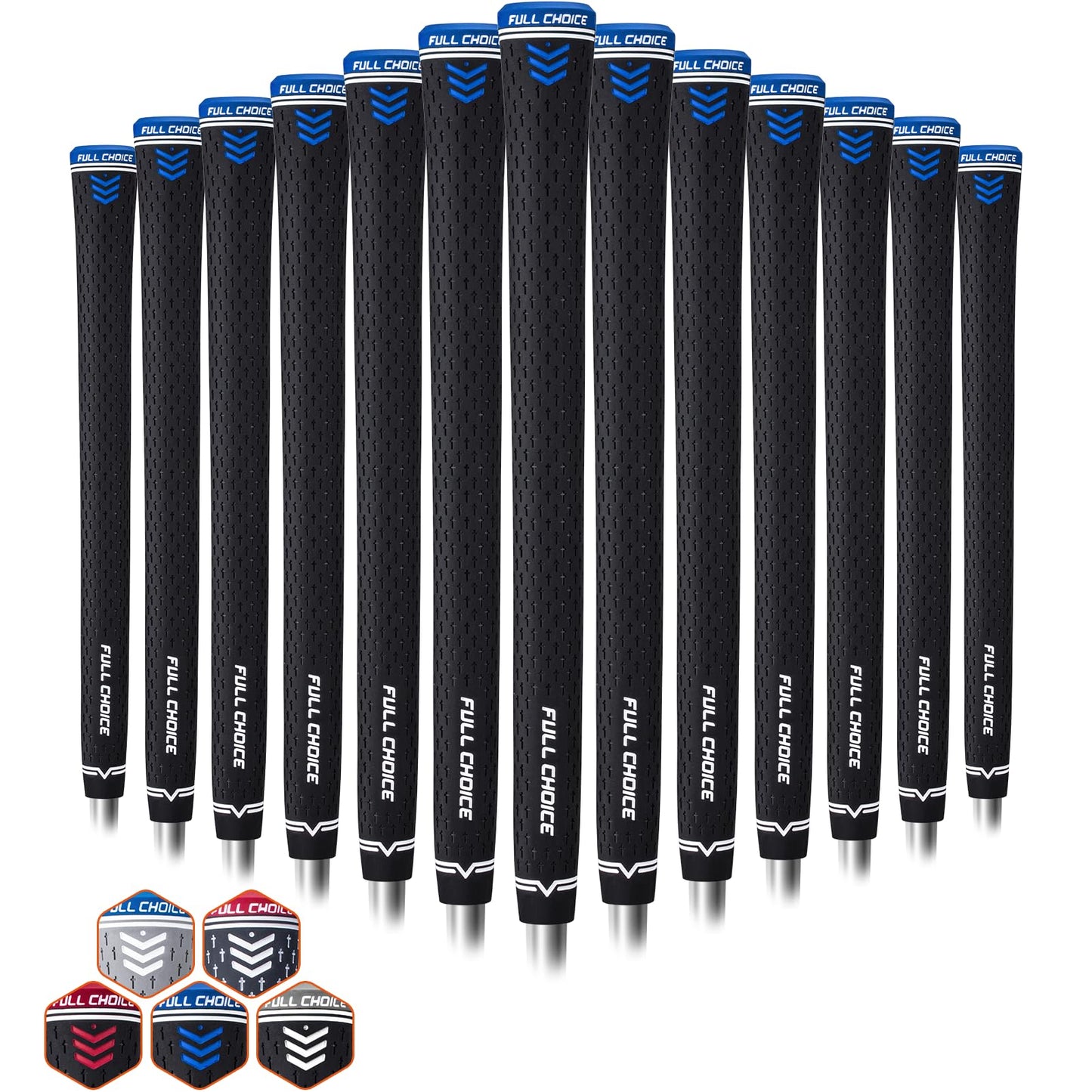 Rubber Golf Grips 13 Pack, Concise Fashion Design, Non-slip, Choose from 13 Grips Set or 13 Grips with Regripping Kit, Standard/Mid/Jumbo Size, 5 Colors Available, RG02 Golf Club Grips
